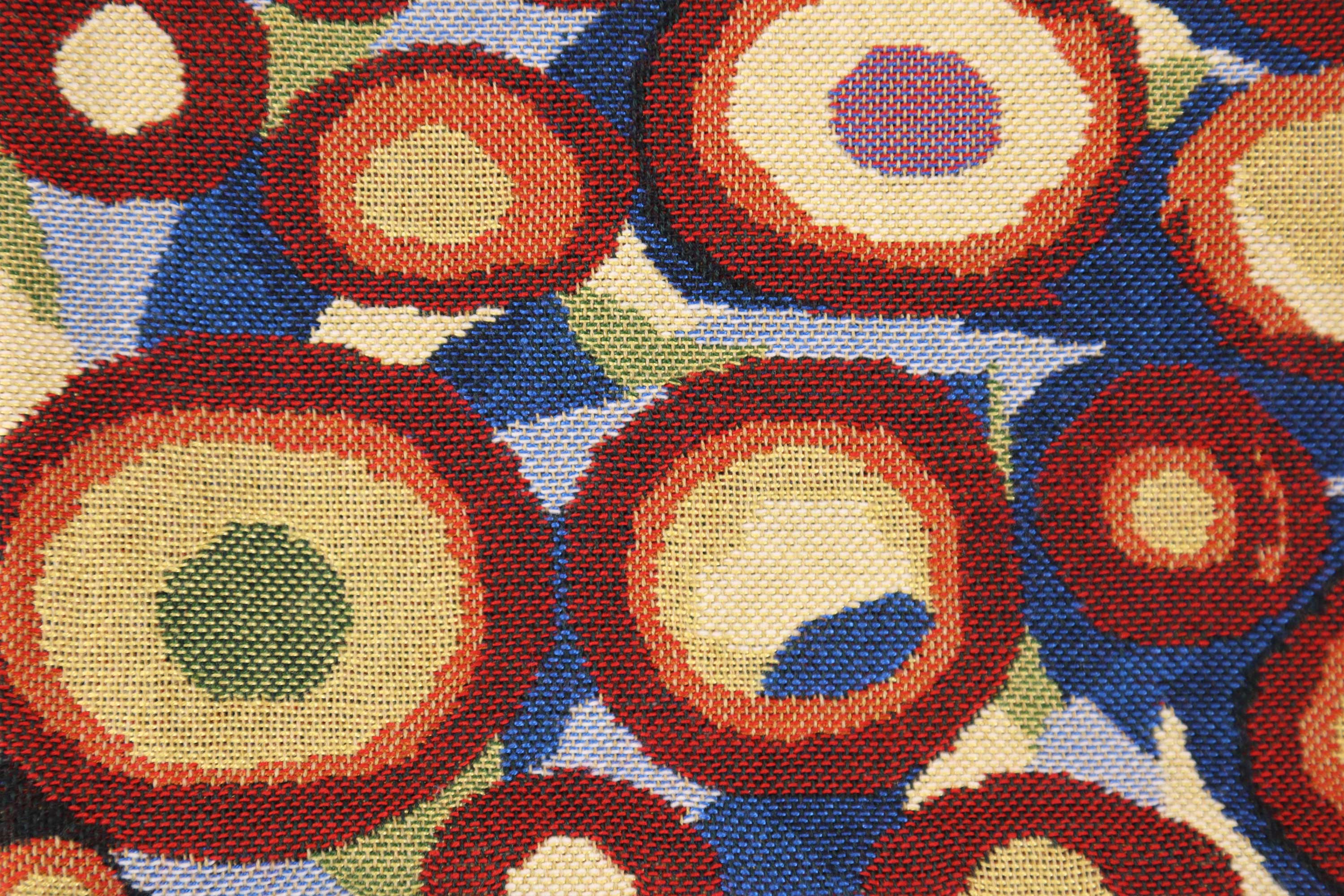 Gustav Klimt Circles Tapestry Pillow Cover 16x16 Inch Cotton Jacquard Woven Cushion Cover