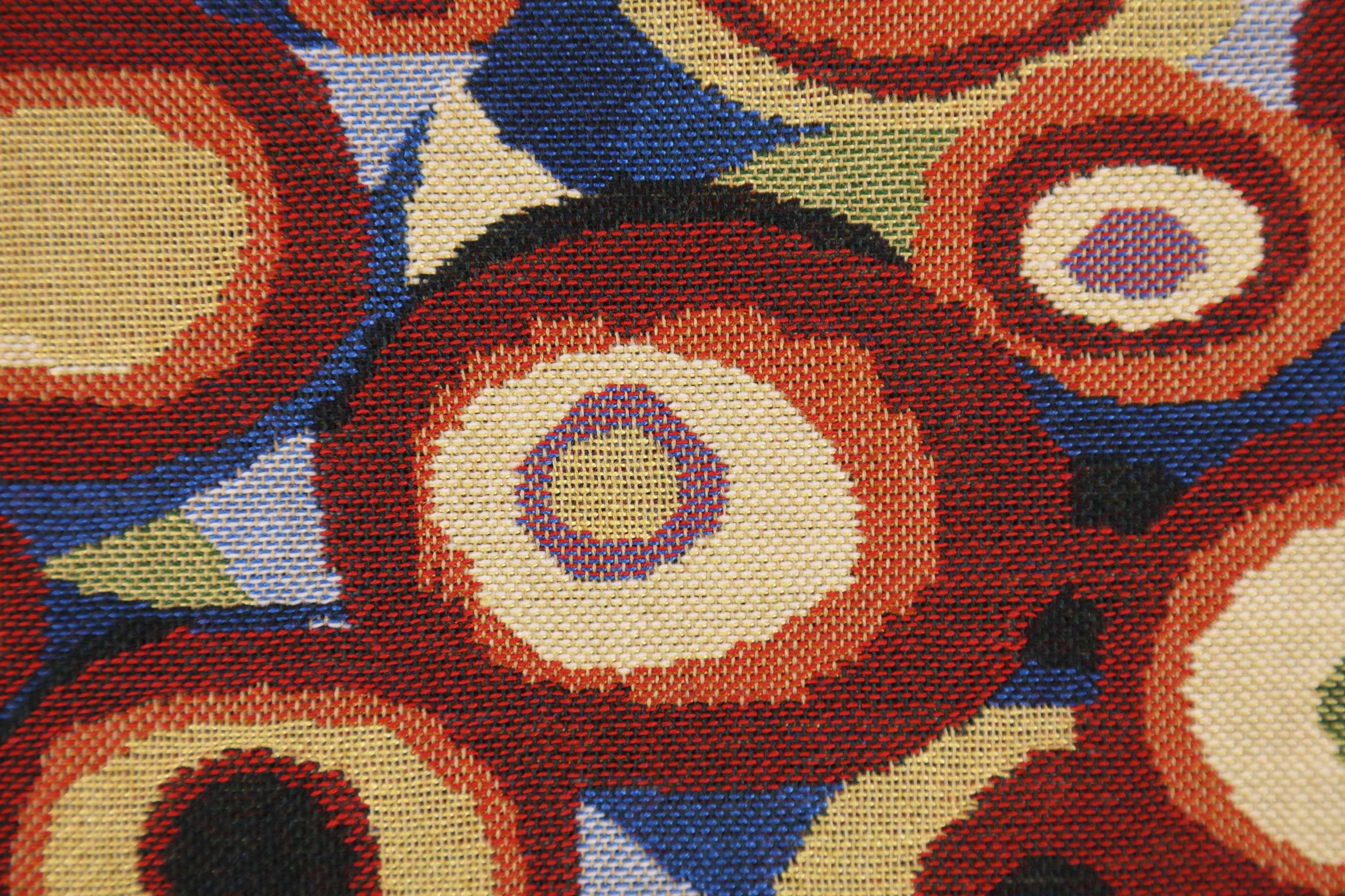 Gustav Klimt Circles Tapestry Pillow Cover 16x16 Inch Cotton Jacquard Woven Cushion Cover