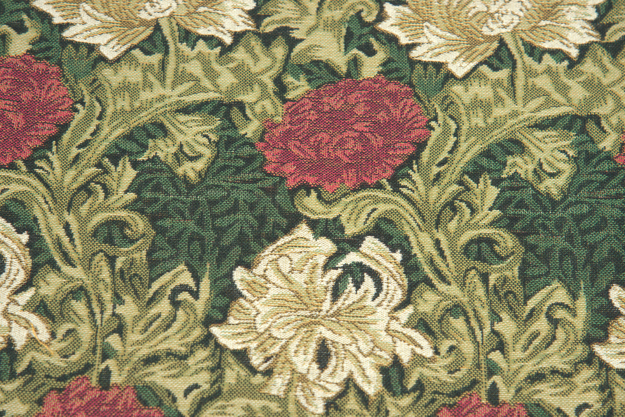 Green Chrysanthemum Belgian Tapestry Pillow Cover 16x16 inch Cotton Jacquard Woven Cushion Cover