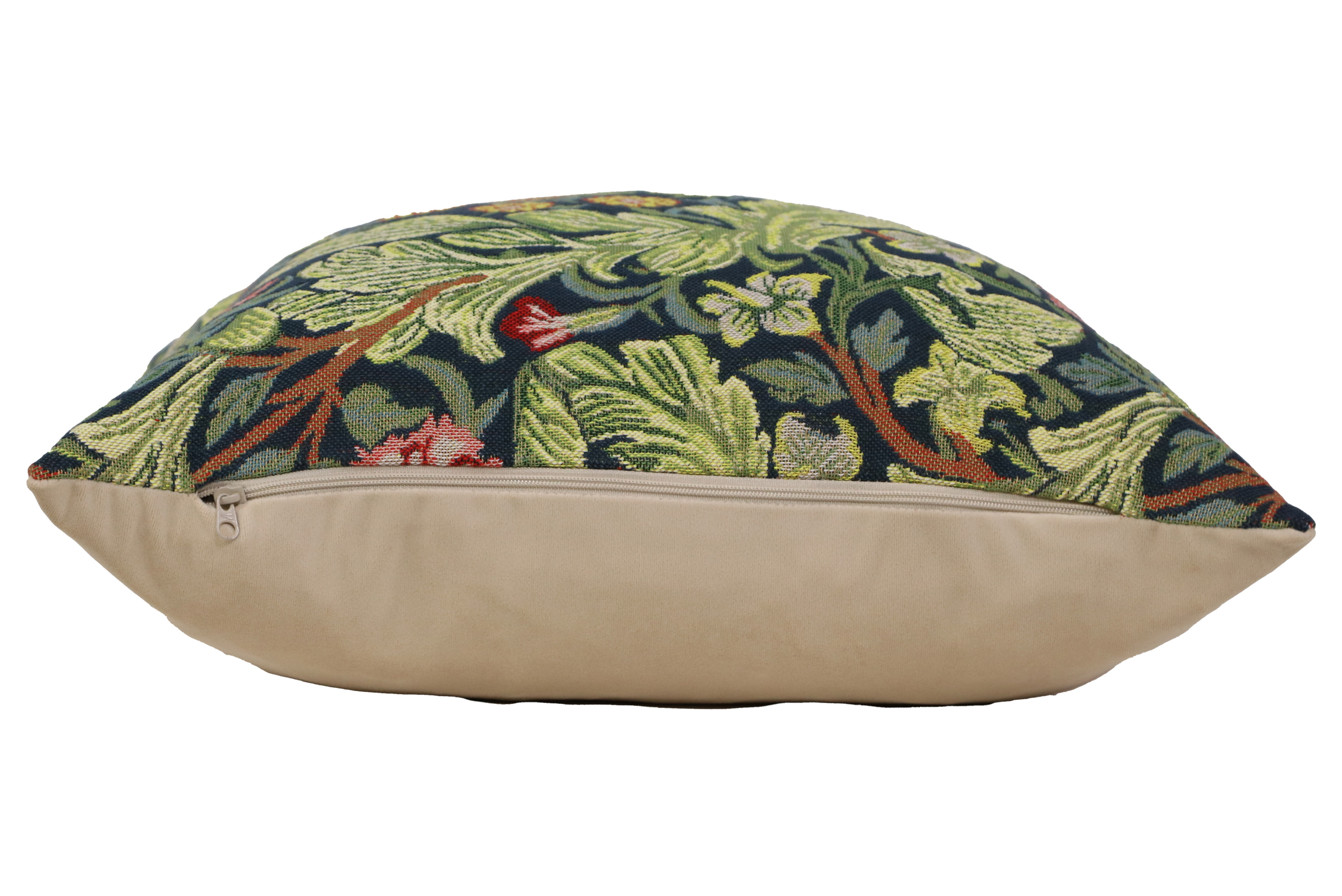 Green Leicester Belgian Tapestry Pillow Cover 16x16 inch Cotton Jacquard Woven Cushion Cover