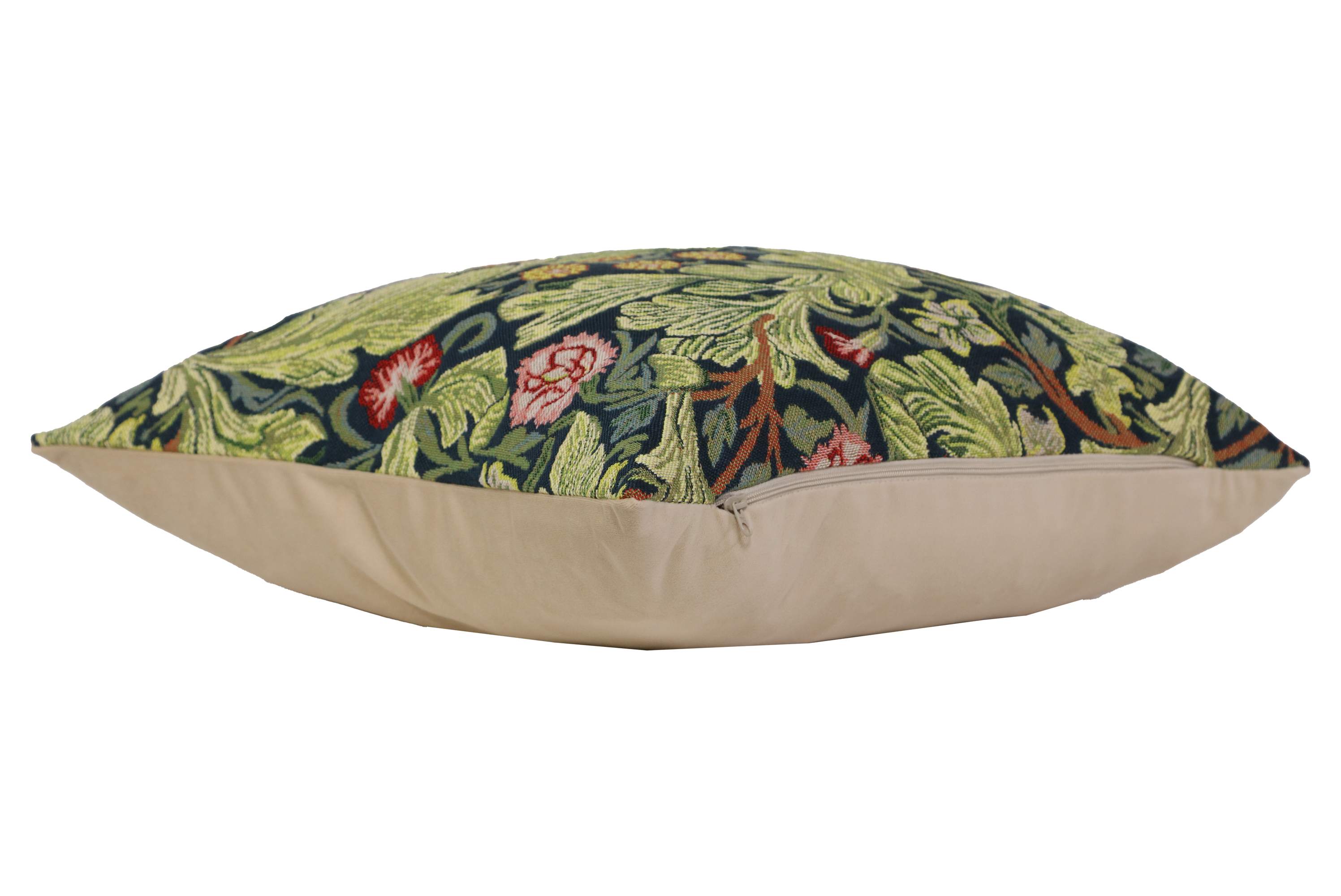 Green Leicester Belgian Tapestry Pillow Cover 16x16 inch Cotton Jacquard Woven Cushion Cover