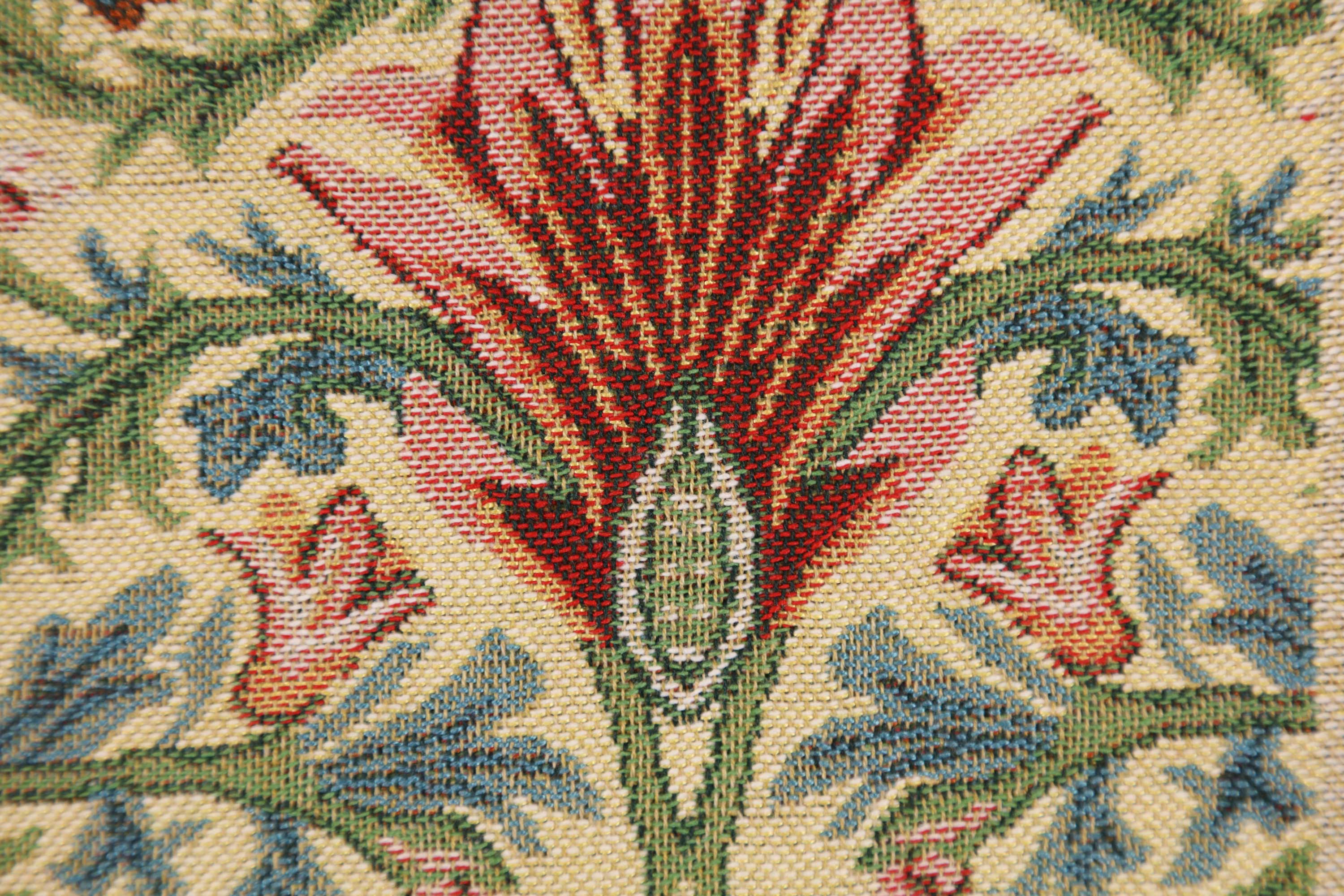 Yellow Snakeshead Belgian Tapestry Pillow Cover 16x16 inch Cotton Jacquard Woven Cushion Cover