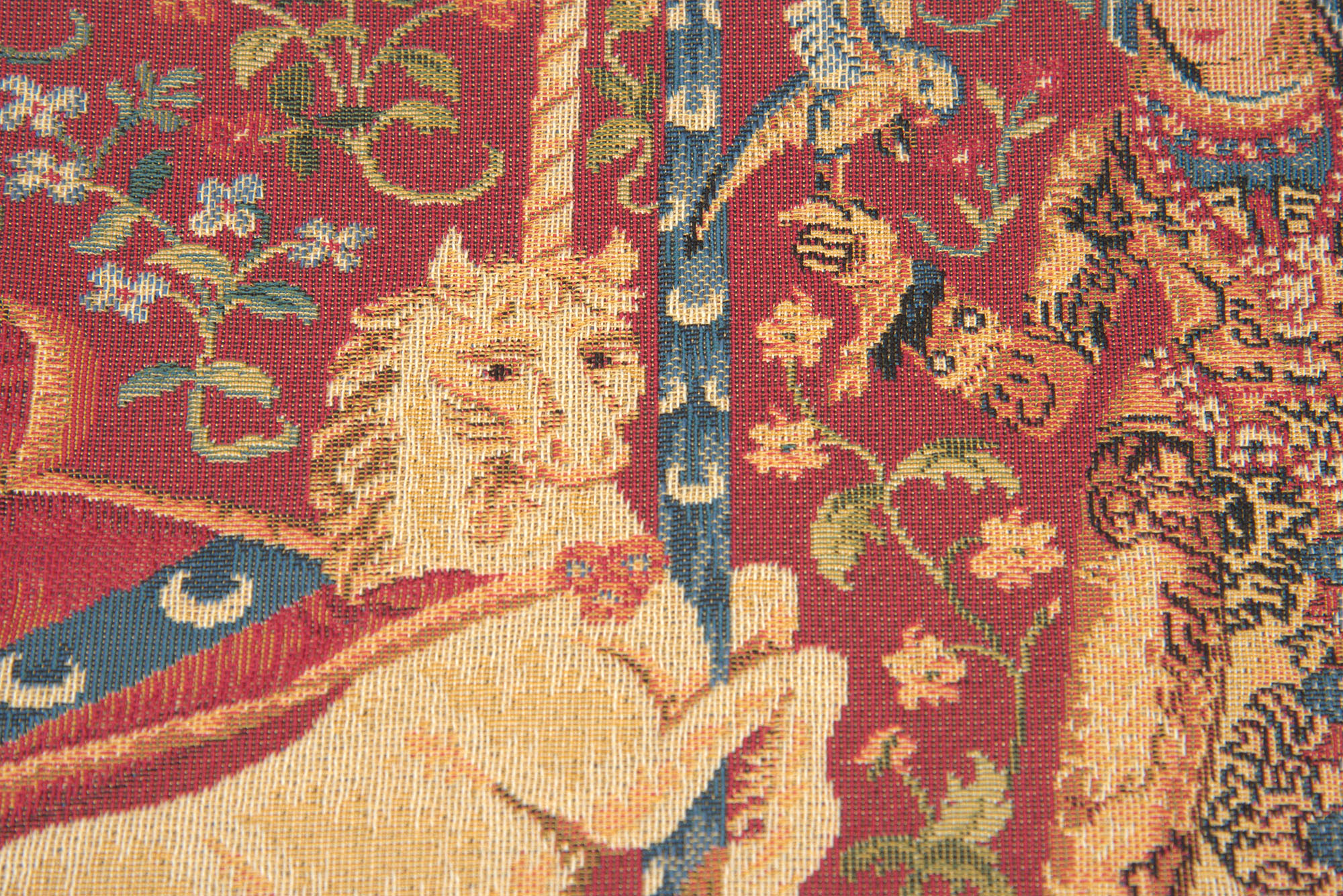 Medieval Taste Small Tapestry Pillow Cover 14x14 Inch Cotton Jacquard Woven Cushion Cover