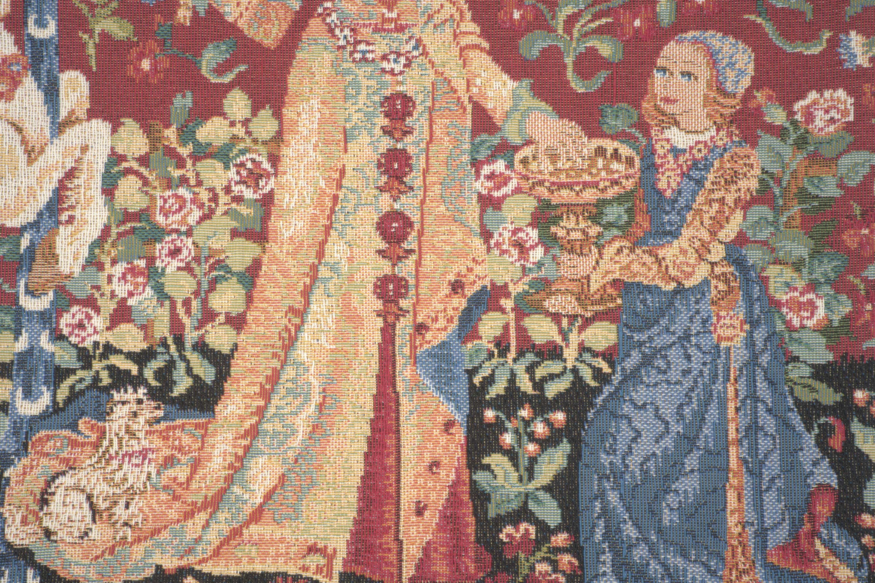 Medieval Taste Large Tapestry Pillow Cover 18x18 Inch Cotton Jacquard Woven Cushion Cover