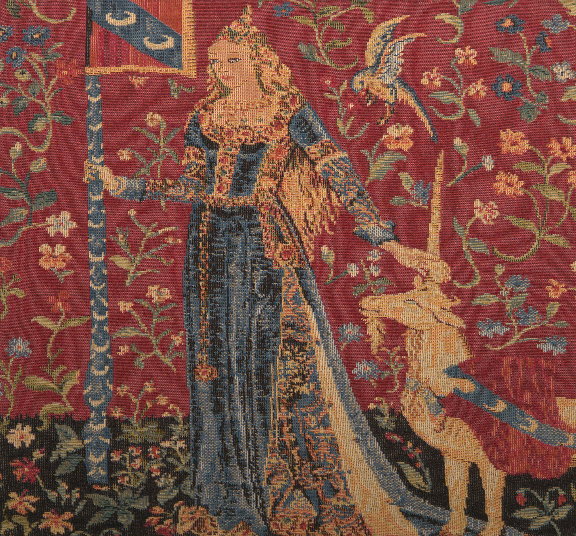 Medieval Touch Small Tapestry Pillow Cover 14x14 Inch Cotton Jacquard Woven Cushion Cover