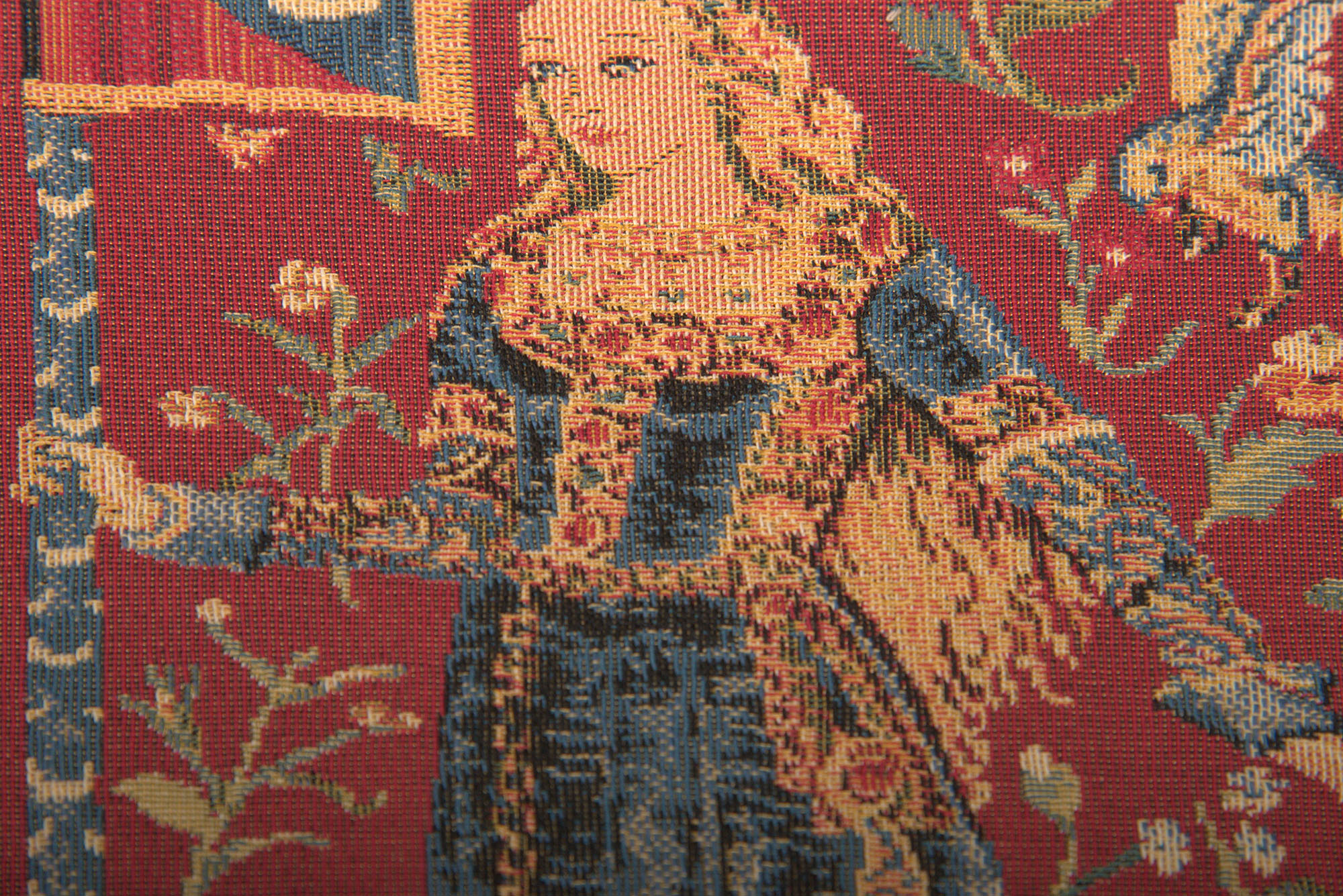 Medieval Touch Small Tapestry Pillow Cover 14x14 Inch Cotton Jacquard Woven Cushion Cover