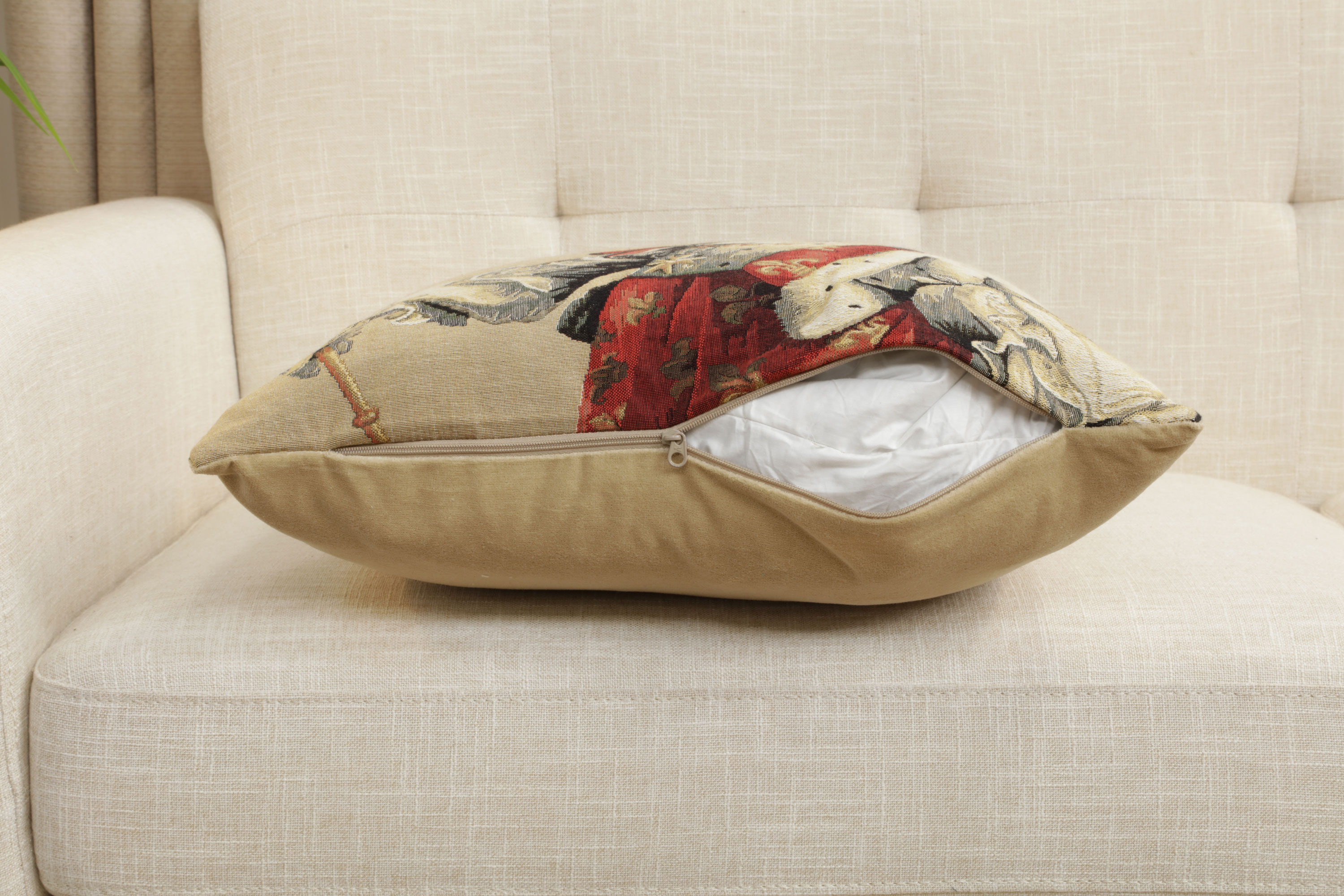 Chien Napoleon Chien Louis XIV Tapestry Pillow Cover 18x18 Inch Cotton Jacquard Woven Cushion Cover