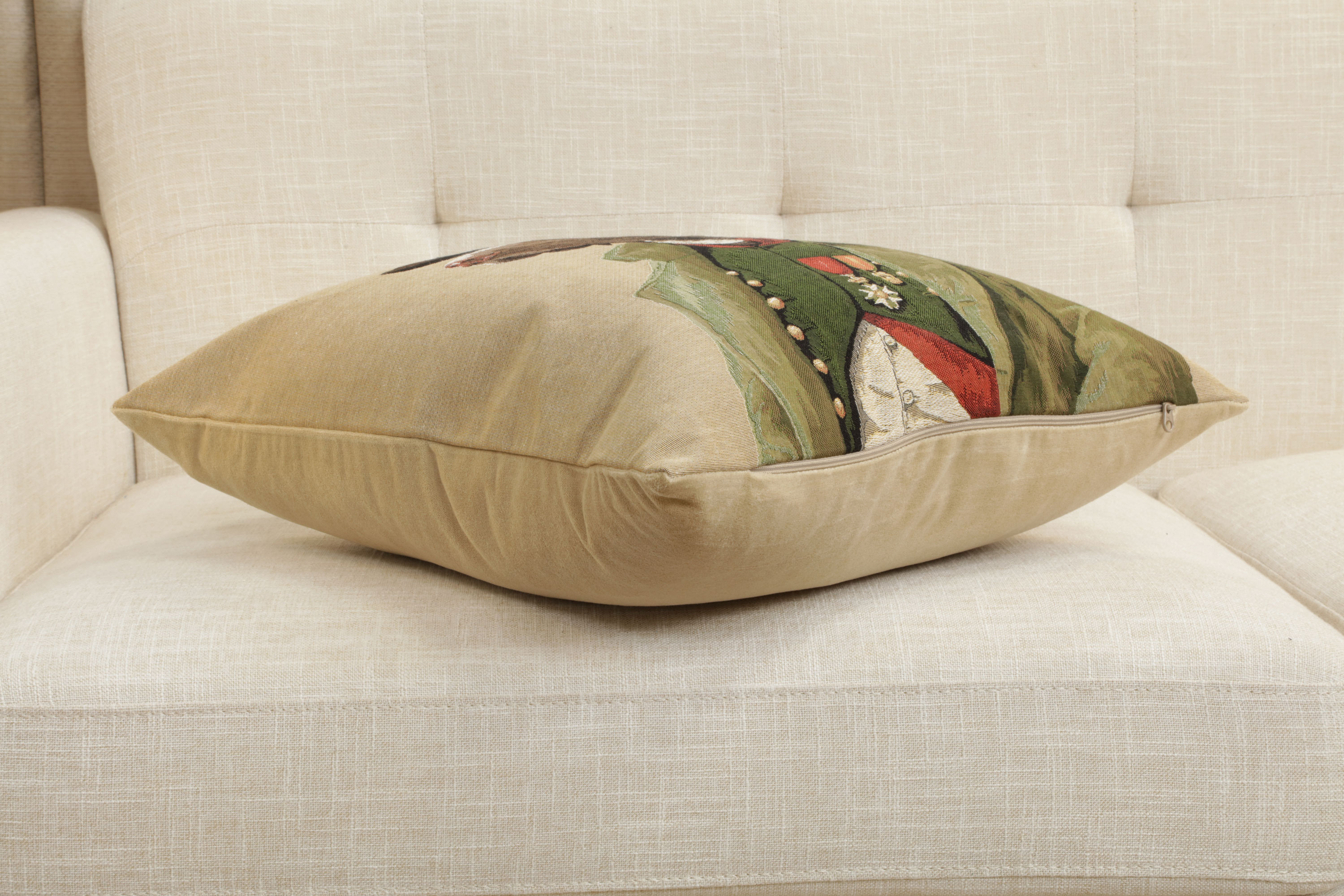 Napoleon Chien Tapestry Pillow Cover 18x18 Inch Cotton Jacquard Woven Cushion Cover