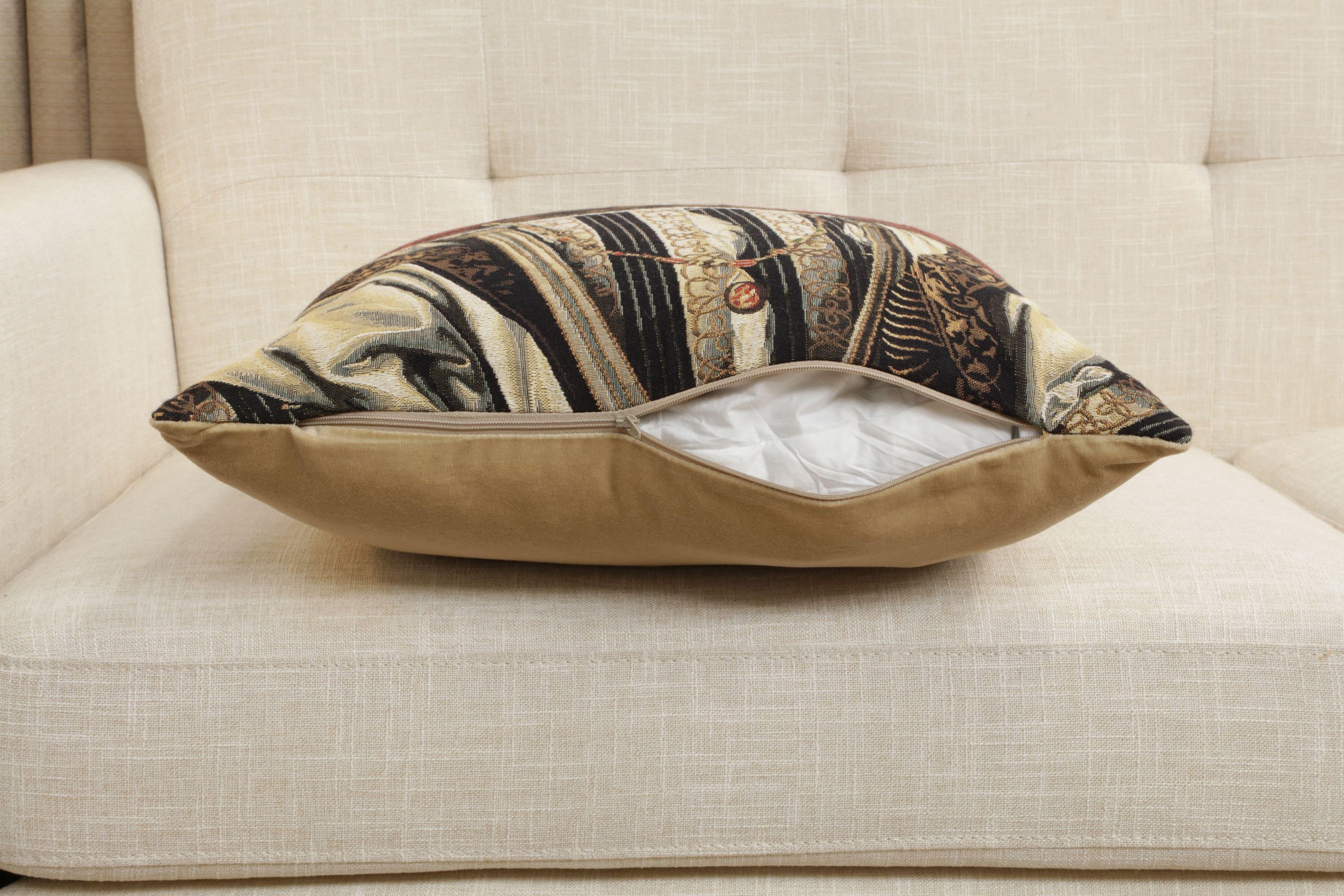 Chien Napoleon Francois Premier Tapestry Pillow Cover 18x18 Inch Cotton Jacquard Woven Cushion Cover