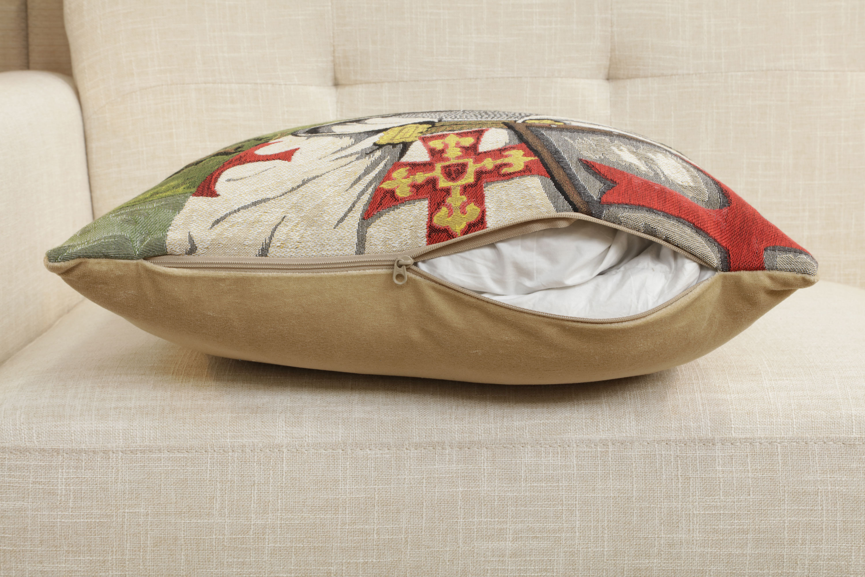 Chien Napoleon Lancelot Tapestry Pillow Cover 18x18 Inch Cotton Jacquard Woven Cushion Cover