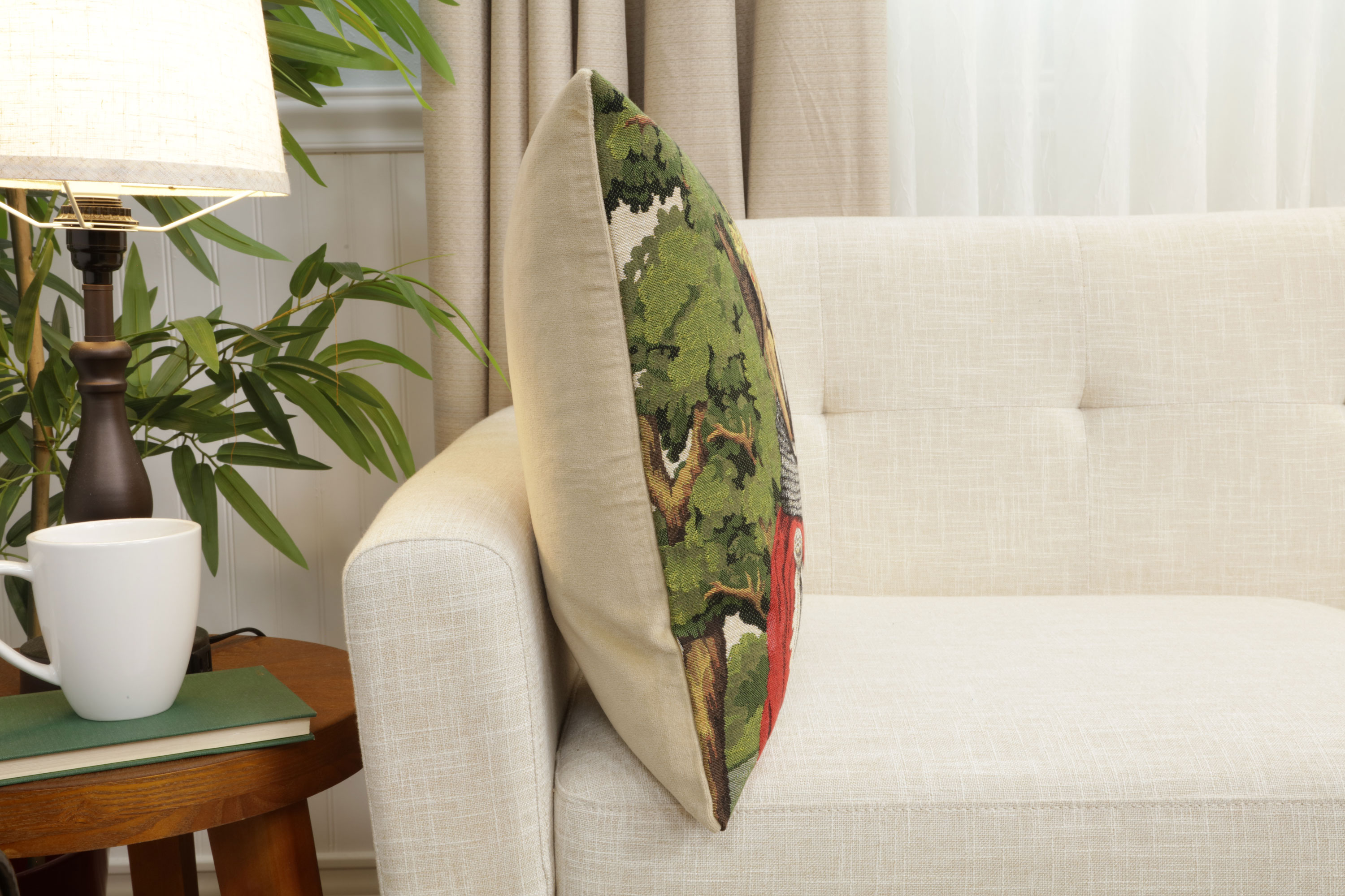 Chien Napoleon Arthur Tapestry Pillow Cover 18x18 Inch Cotton Jacquard Woven Cushion Cover