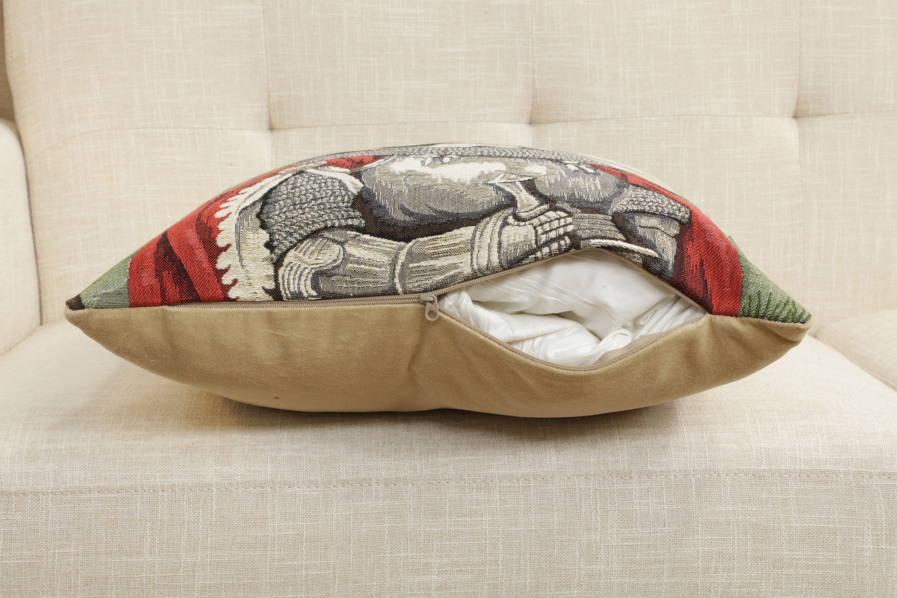 Chien Napoleon Arthur Tapestry Pillow Cover 18x18 Inch Cotton Jacquard Woven Cushion Cover