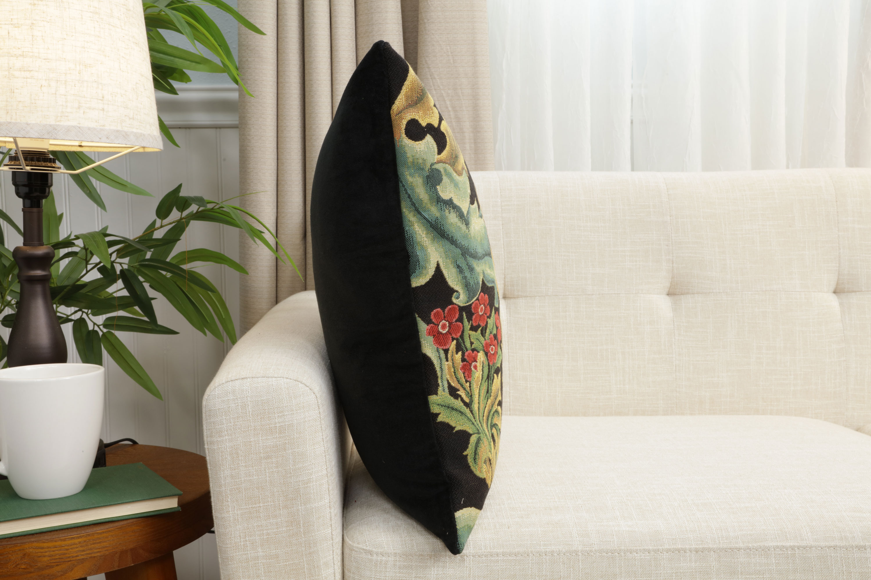 Brown Hare Belgian Tapestry Pillow Cover 18x18 inch 100% Cotton Belgian Jacquard Woven Cushion Cover