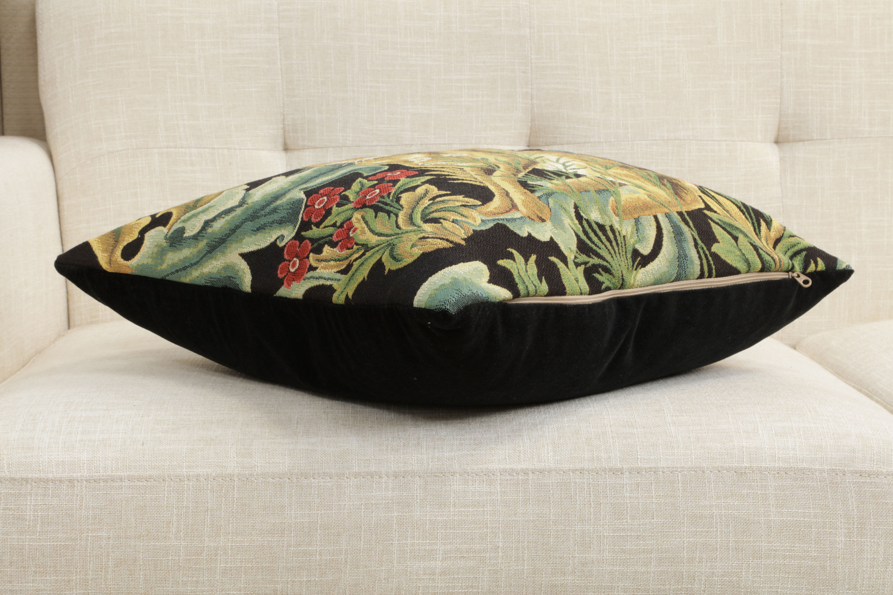 Brown Hare Belgian Tapestry Pillow Cover 18x18 inch 100% Cotton Belgian Jacquard Woven Cushion Cover