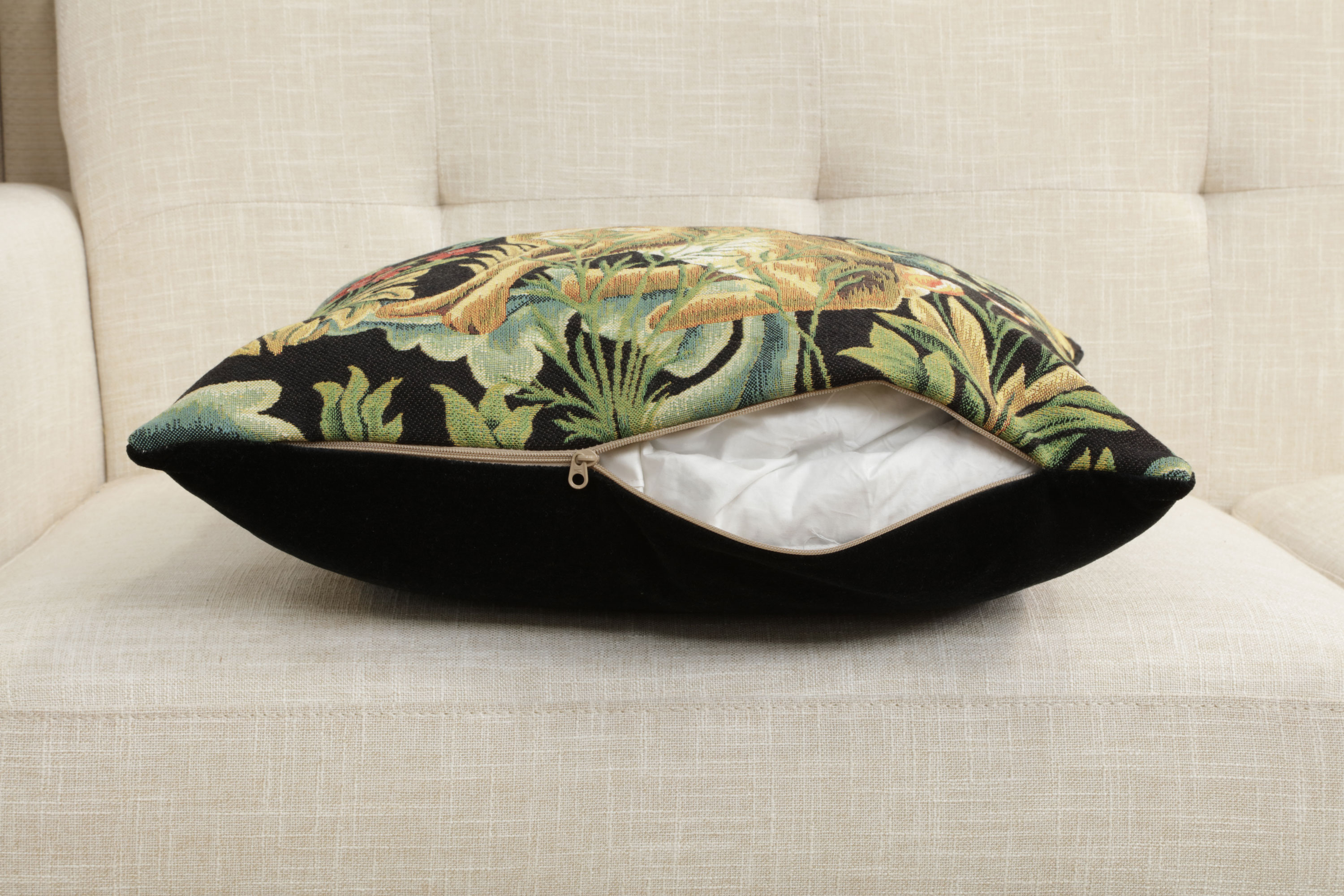 Brown Hare Belgian Tapestry Pillow Cover 18x18 inch 100% Cotton Belgian Jacquard Woven Cushion Cover