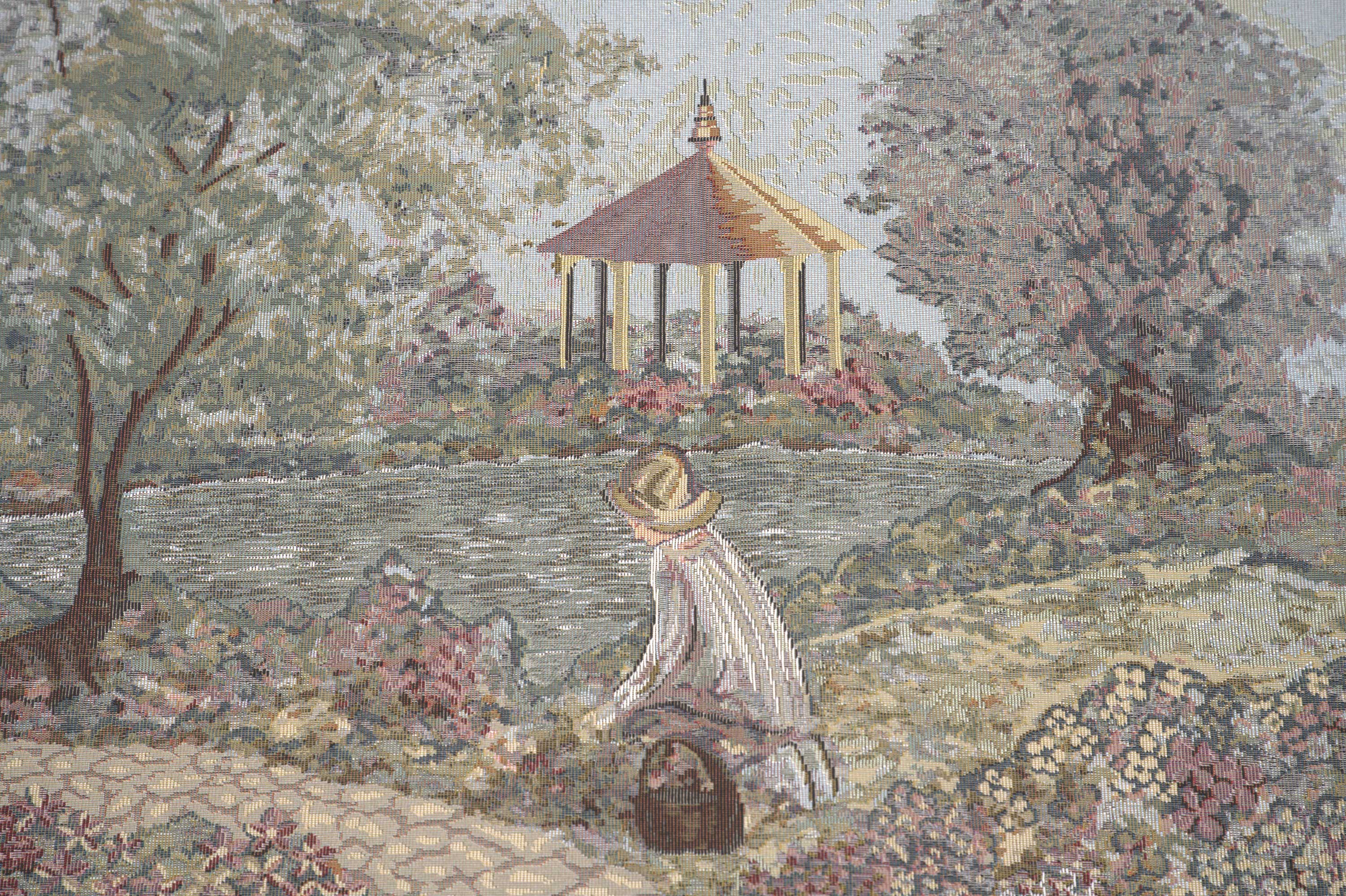 Busy Gardener of Eden Tapestry Wall Hanging 27x49 Inch Cotton Jacquard Woven Wall Tapestry