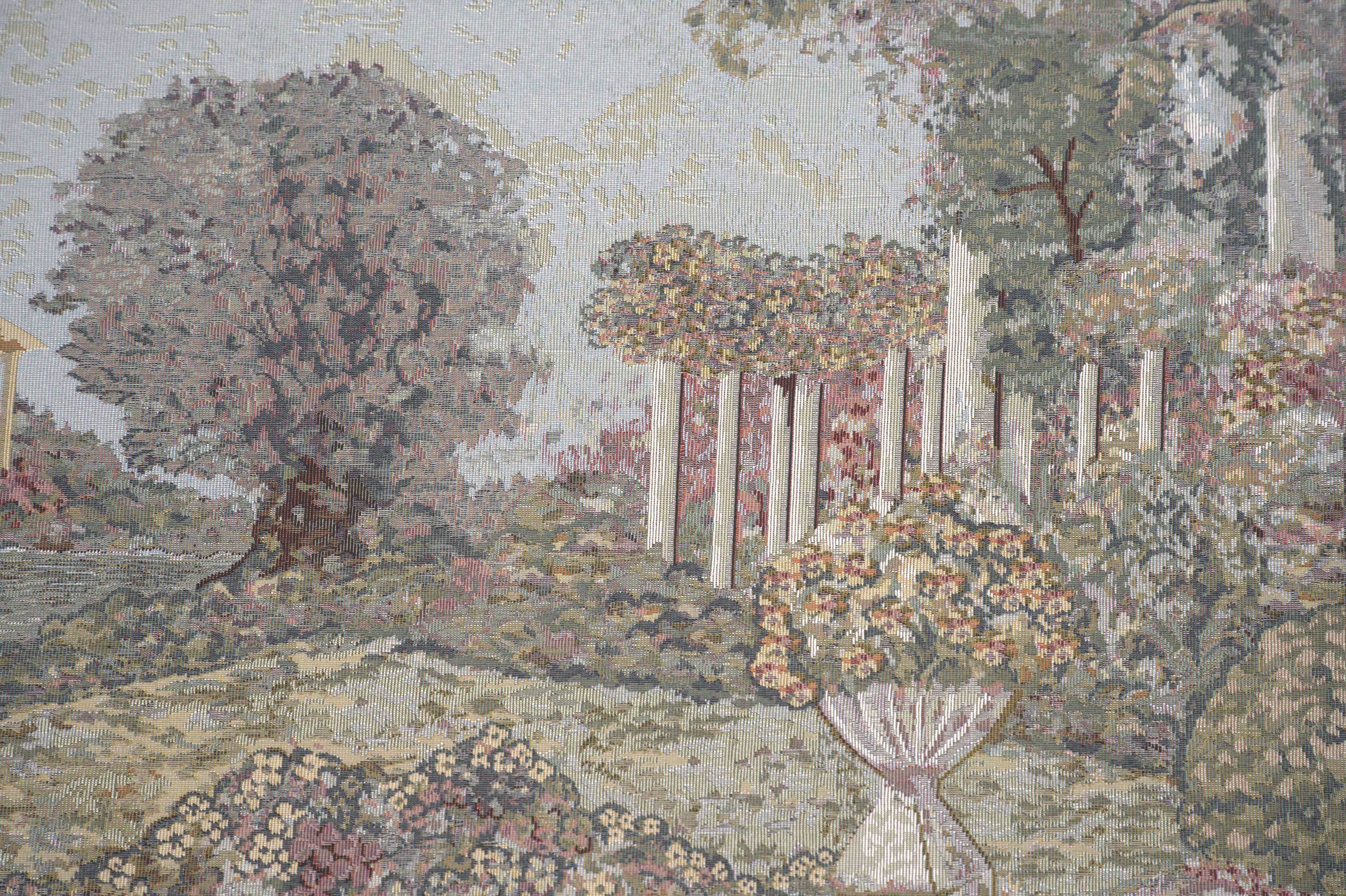 Busy Gardener of Eden Tapestry Wall Hanging 27x49 Inch Cotton Jacquard Woven Wall Tapestry