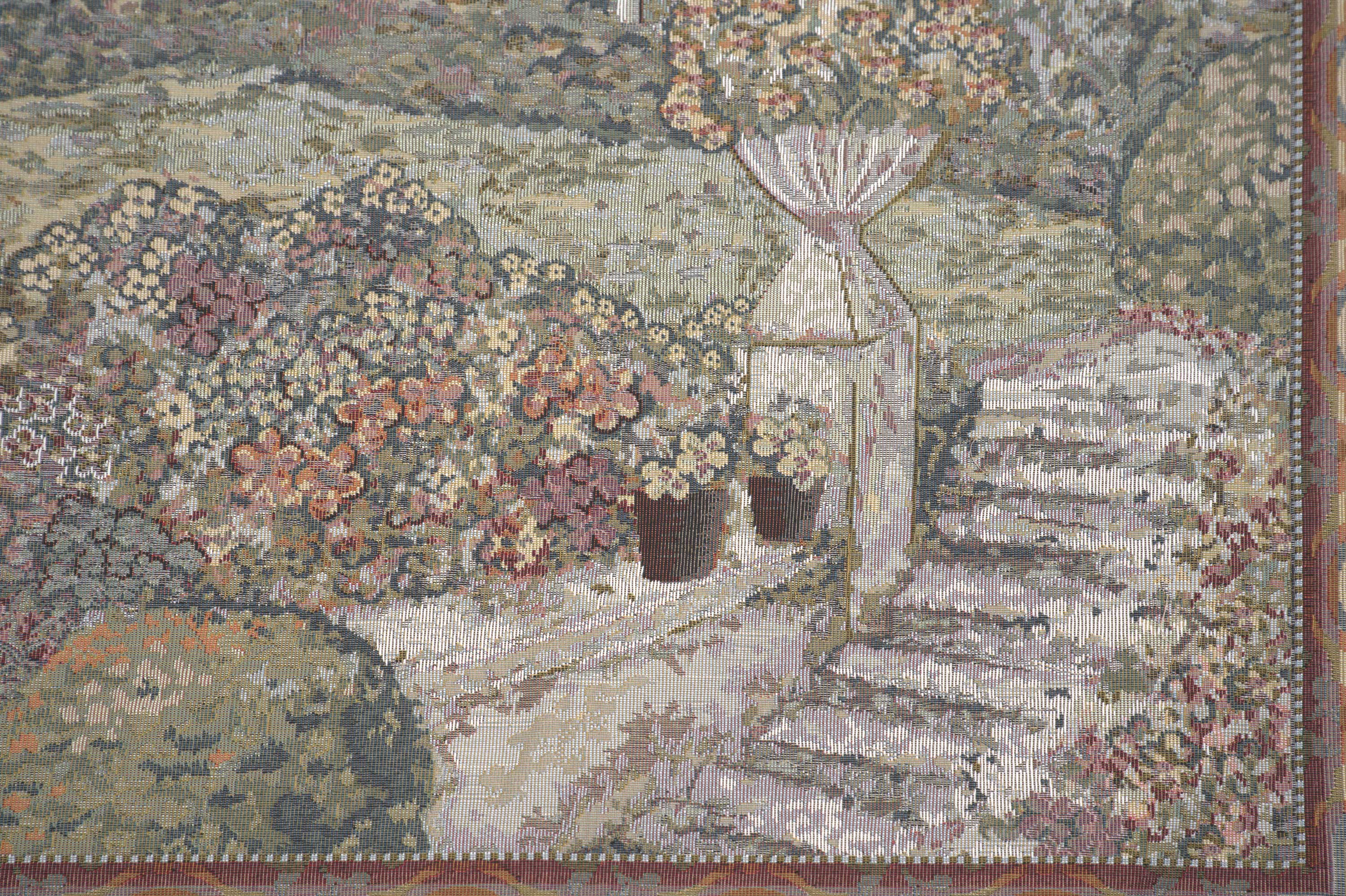 Busy Gardener of Eden Tapestry Wall Hanging 27x49 Inch Cotton Jacquard Woven Wall Tapestry