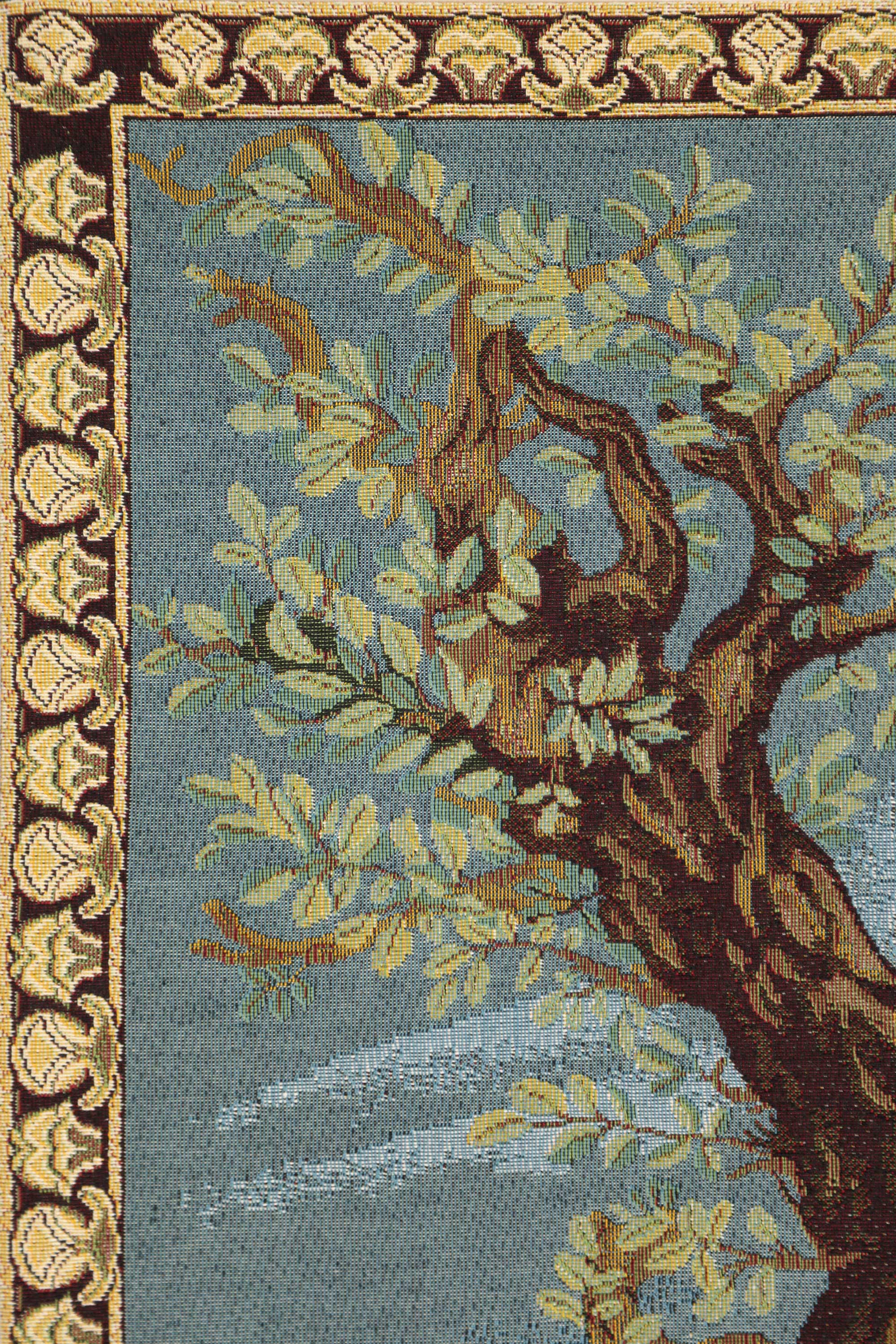 Italian Tapestry Wall Hanging 32x25 Inch Cotton Jacquard Woven Wall Tapestry