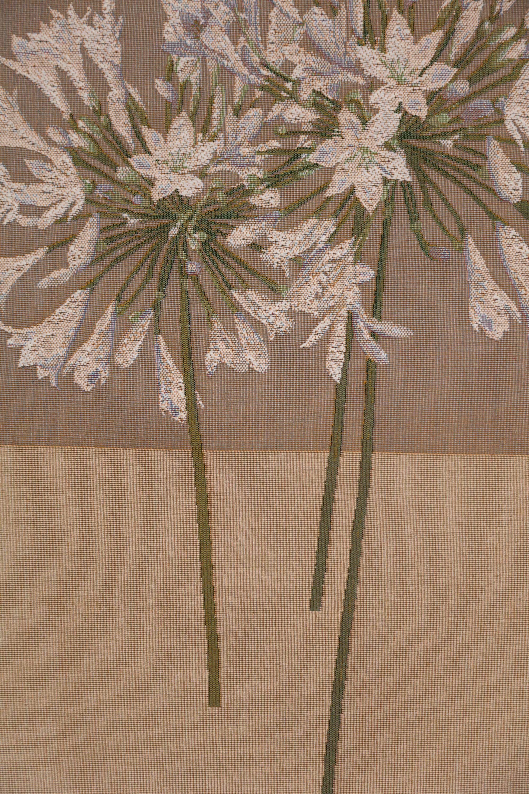 Agapanthe Flower French Tapestry Wall Hanging 34x18 Inch Cotton Jacquard Woven Wall Tapestry