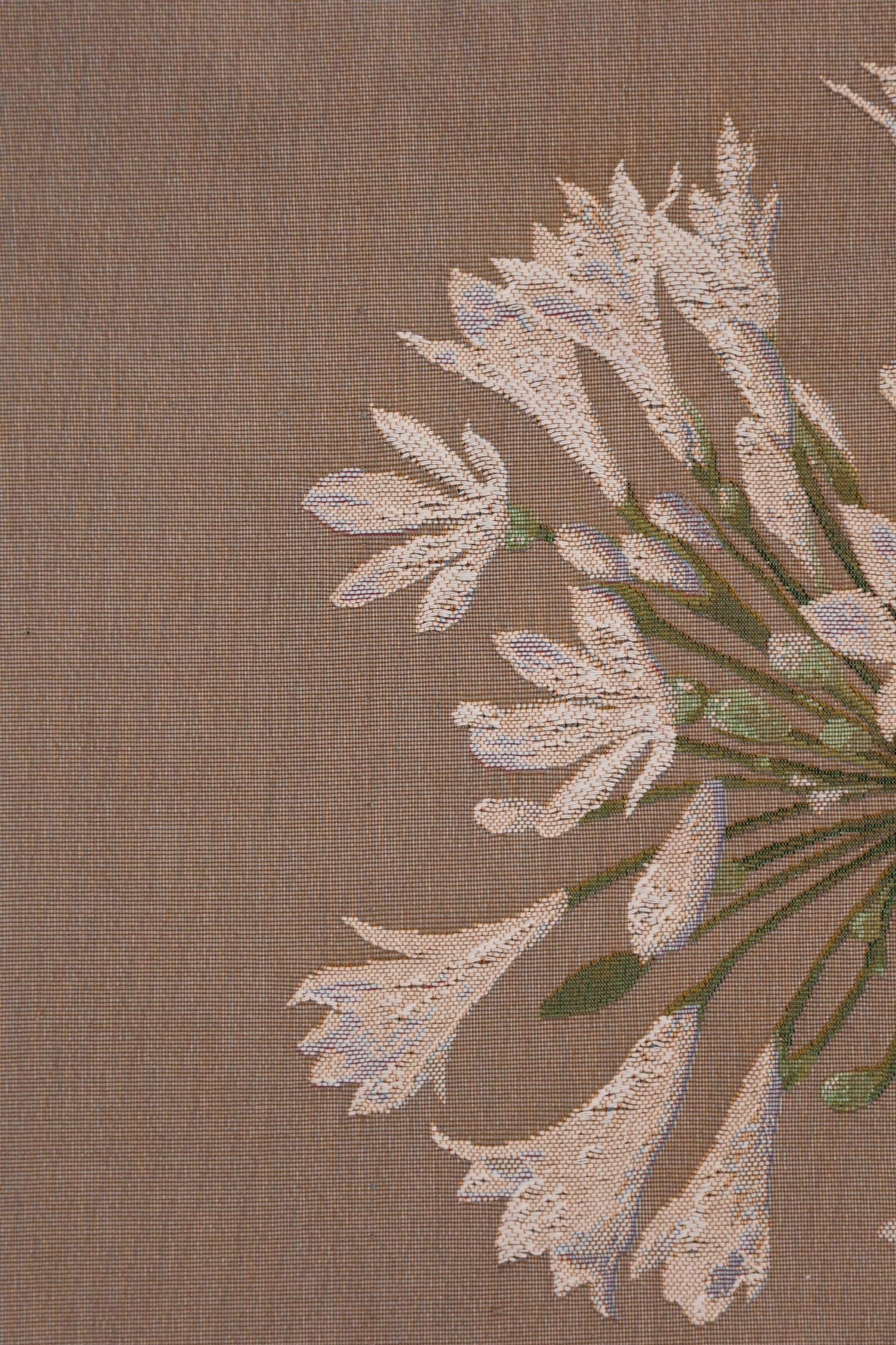 Agapanthe Flower French Tapestry Wall Hanging 34x18 Inch Cotton Jacquard Woven Wall Tapestry