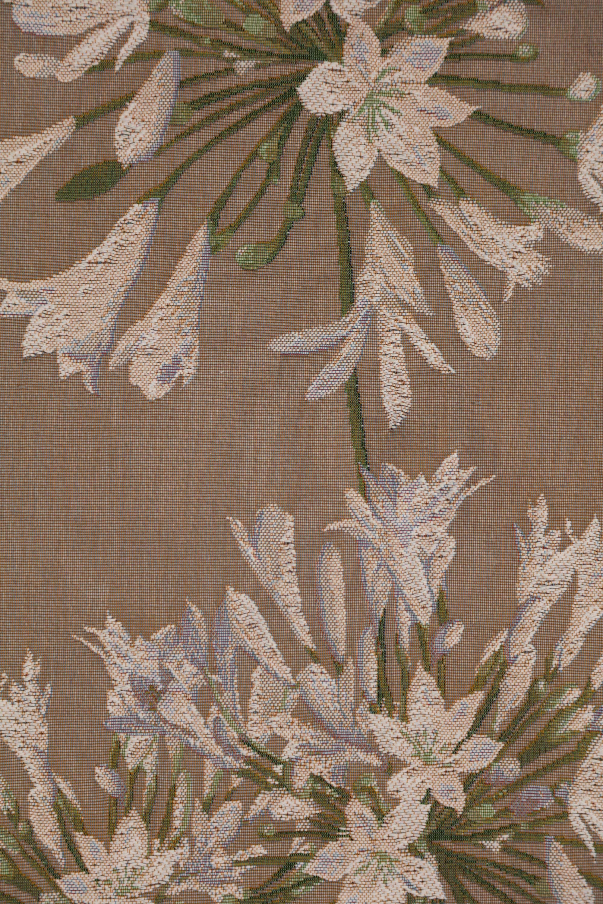 Agapanthe Flower French Tapestry Wall Hanging 34x18 Inch Cotton Jacquard Woven Wall Tapestry