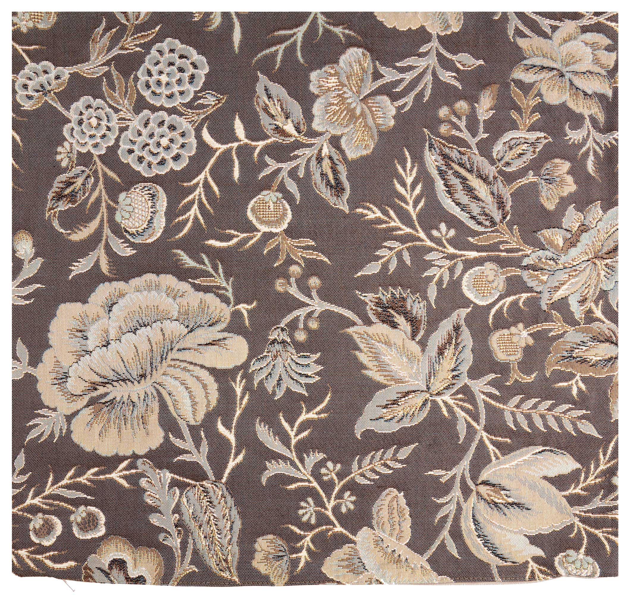 Floral Peony Grey A Tapestry Pillow Cover 19x19 Inch Cotton Jacquard Woven Cushion Cover