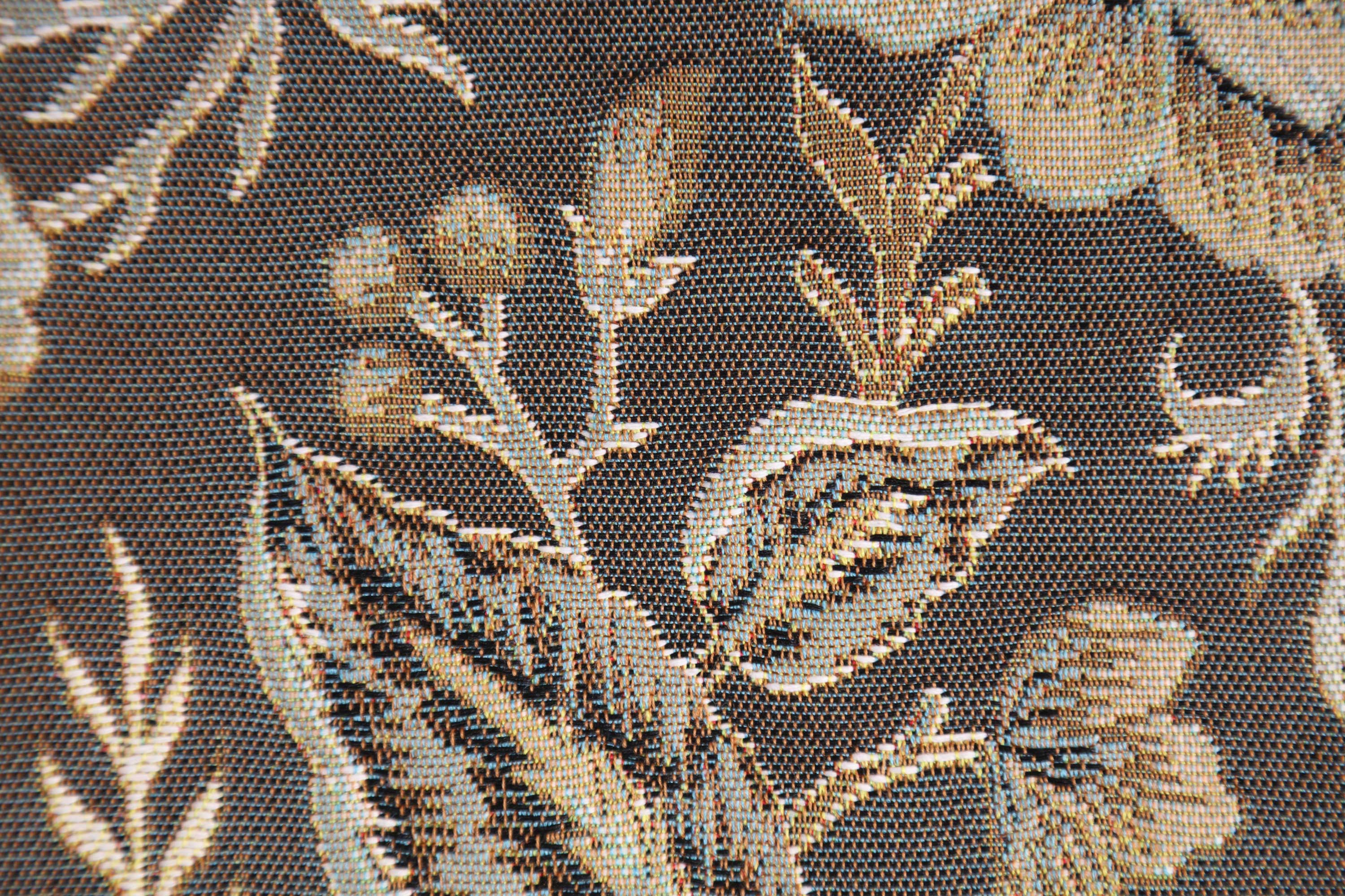 Floral Peony Grey A Tapestry Pillow Cover 19x19 Inch Cotton Jacquard Woven Cushion Cover