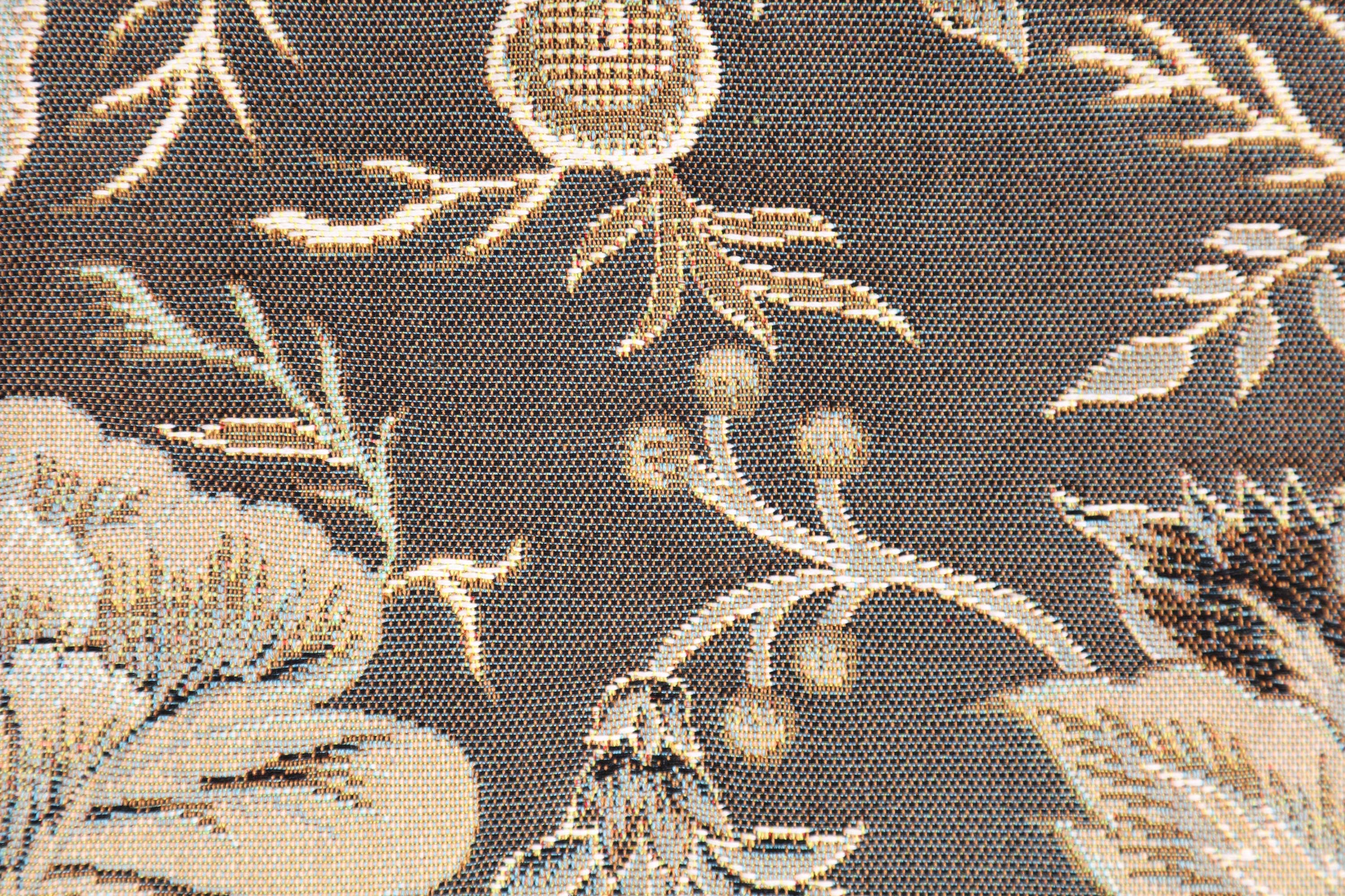 Floral Peony Grey B Tapestry Pillow Cover 19x19 Inch Cotton Jacquard Woven Cushion Cover