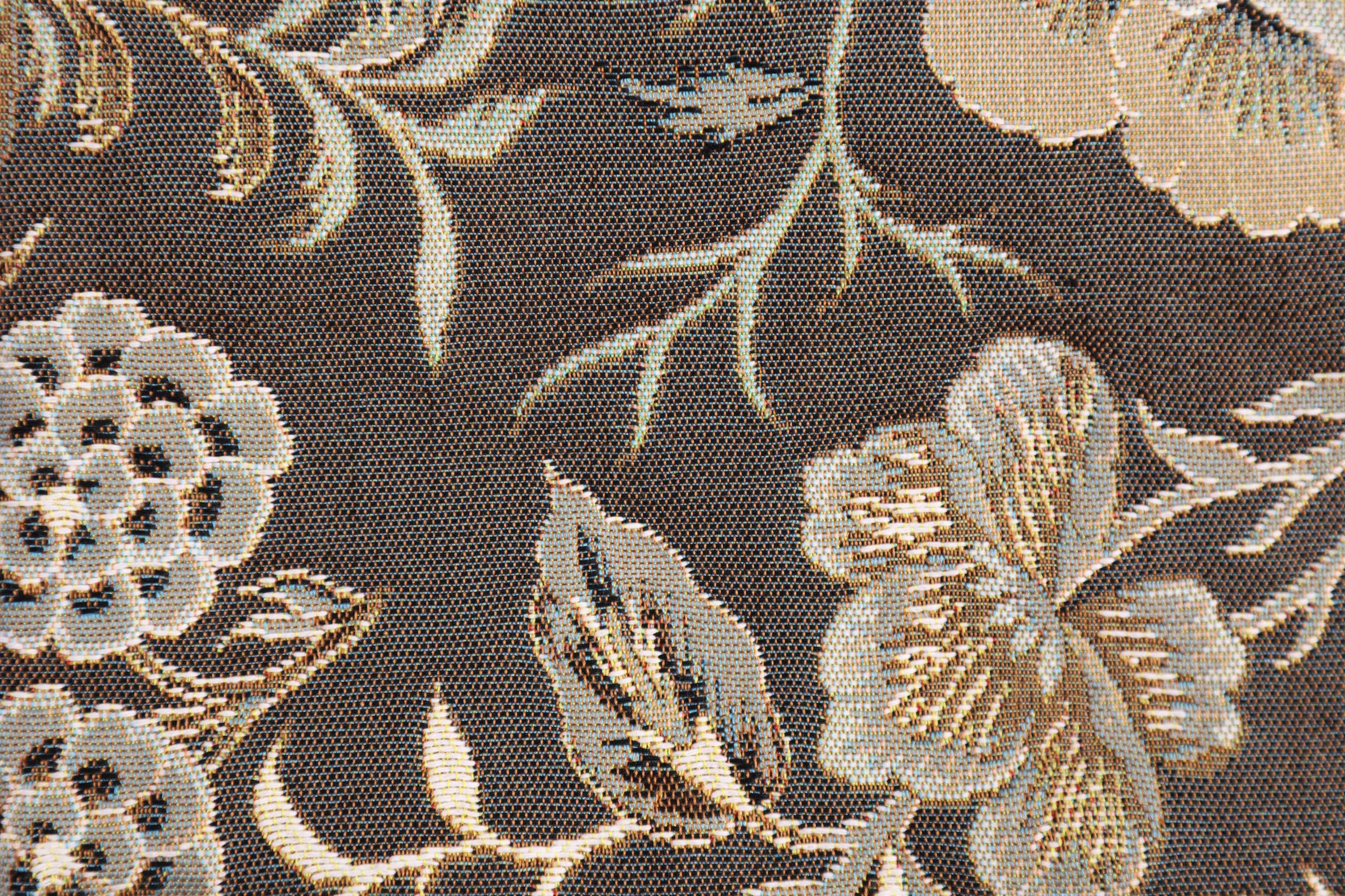 Floral Peony Grey B Tapestry Pillow Cover 19x19 Inch Cotton Jacquard Woven Cushion Cover