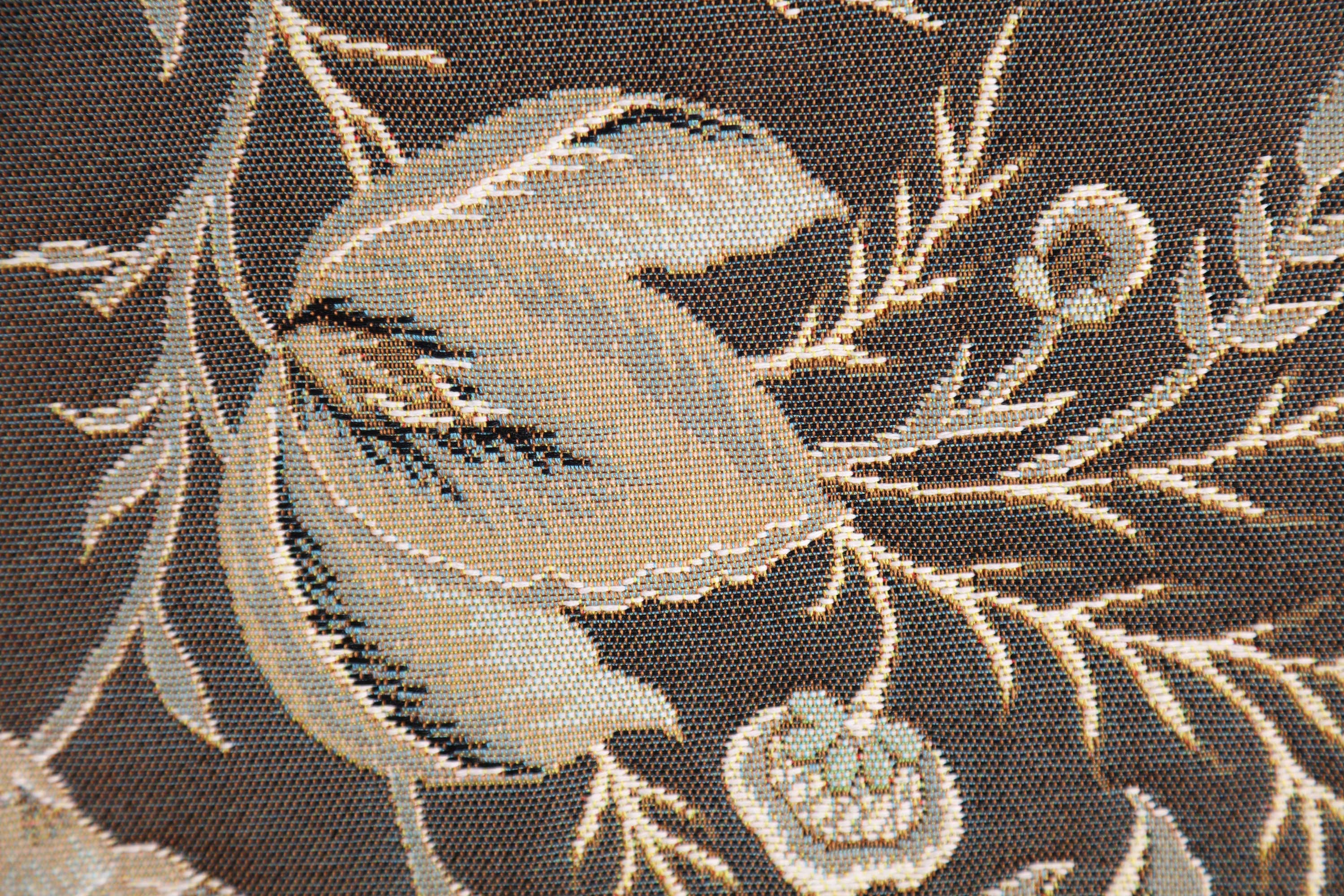 Floral Peony Grey B Tapestry Pillow Cover 19x19 Inch Cotton Jacquard Woven Cushion Cover