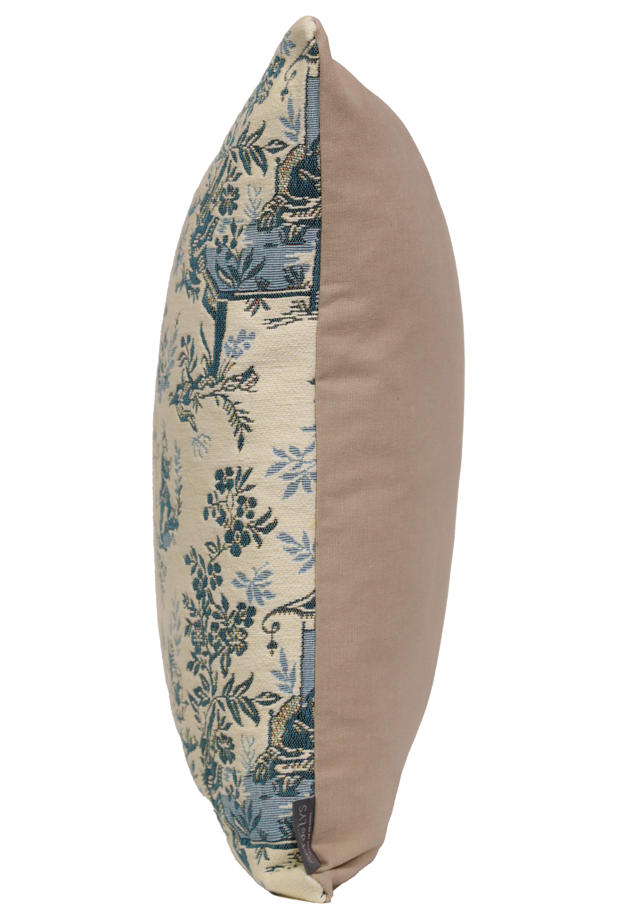 The Chinese on a Wheelbarrow Kiosk Blue French Tapestry Pillow Cover 19x19 Inch Cotton Jacquard Woven Cushion Cover