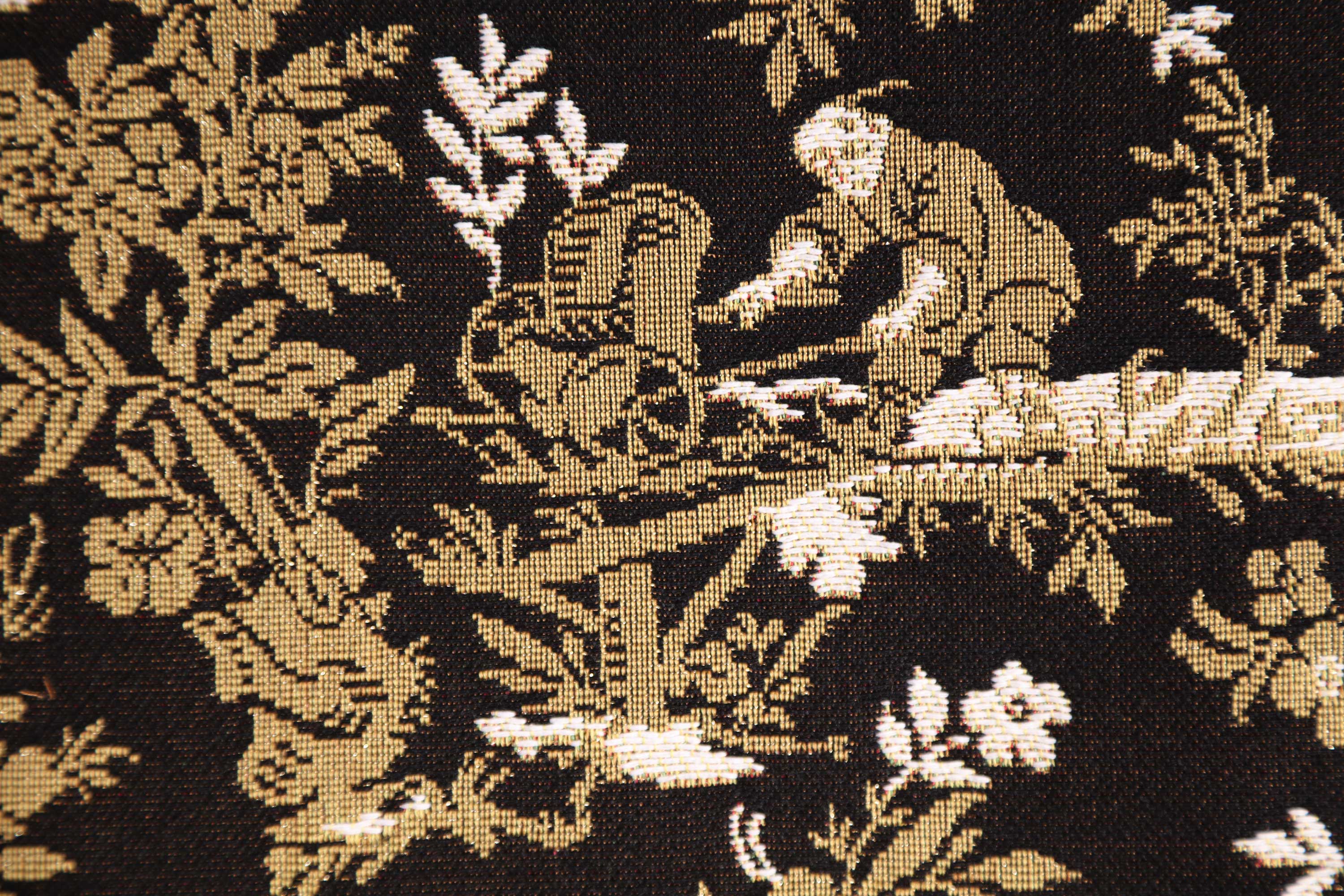 The Chinese on a Wheelbarrow Black French Tapestry Pillow Cover 19x19 Inch Cotton Jacquard Woven Cushion Cover