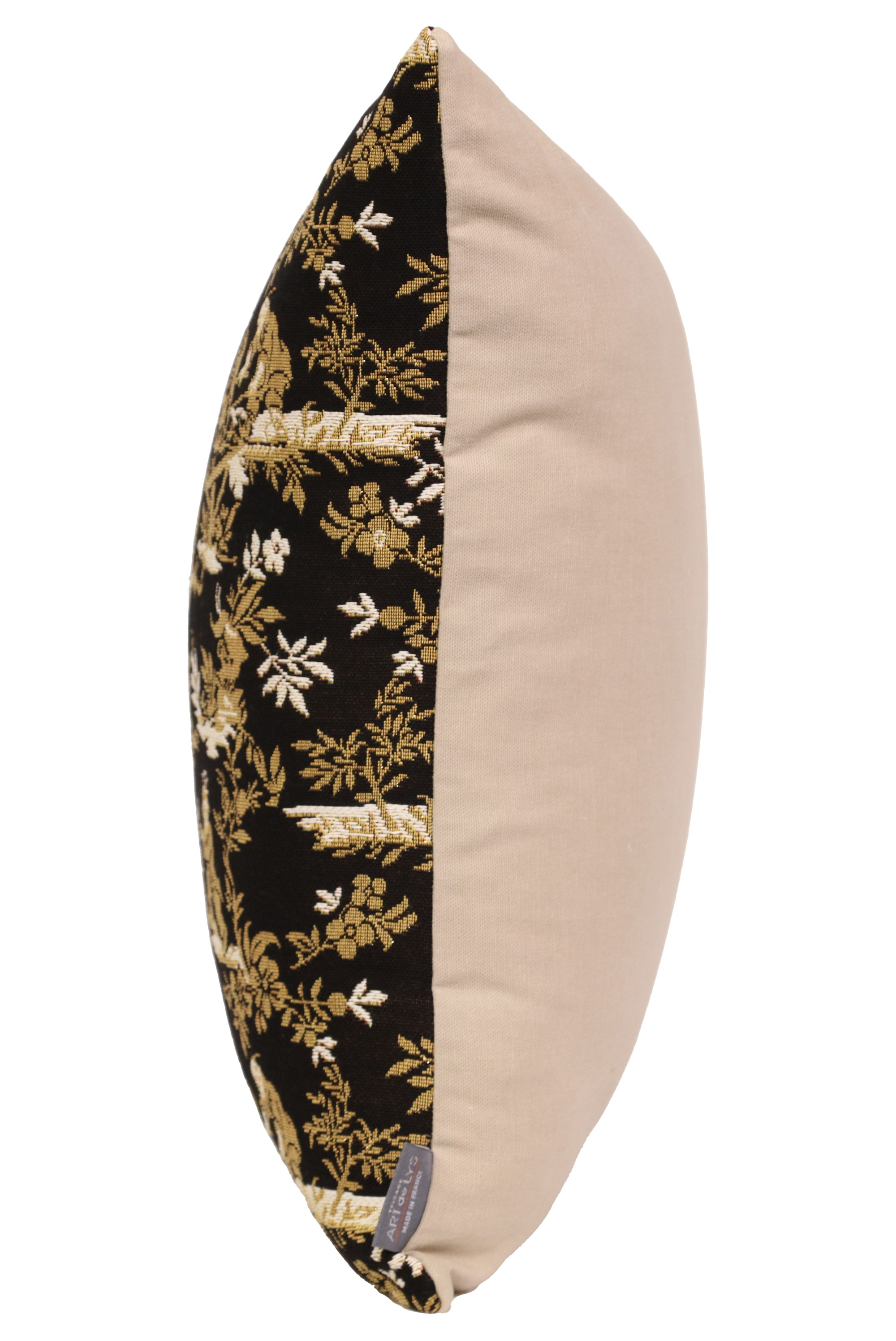 The Chinese on a Wheelbarrow Black French Tapestry Pillow Cover 19x19 Inch Cotton Jacquard Woven Cushion Cover