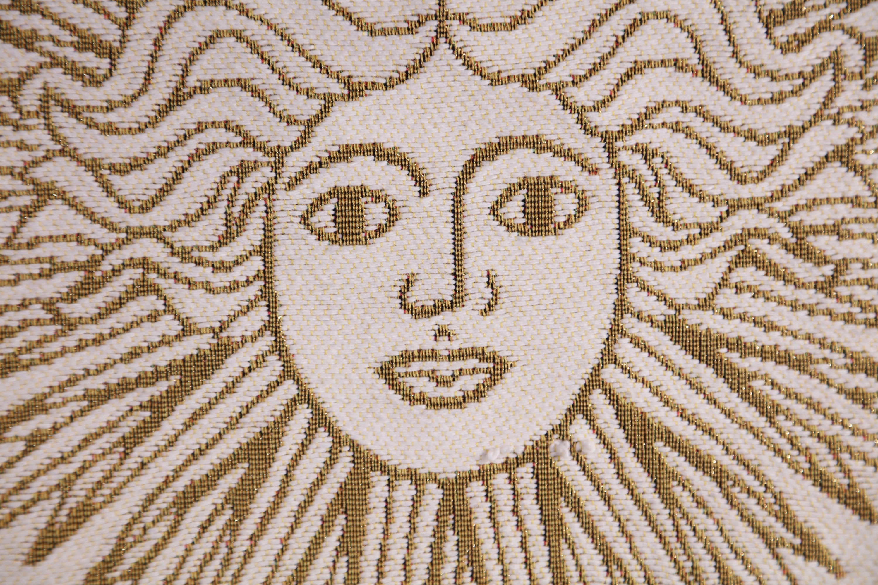 Charles Le Brun Gold Sun Tapestry Pillow Cover 19x19 Inch Cotton Jacquard Woven Cushion Cover