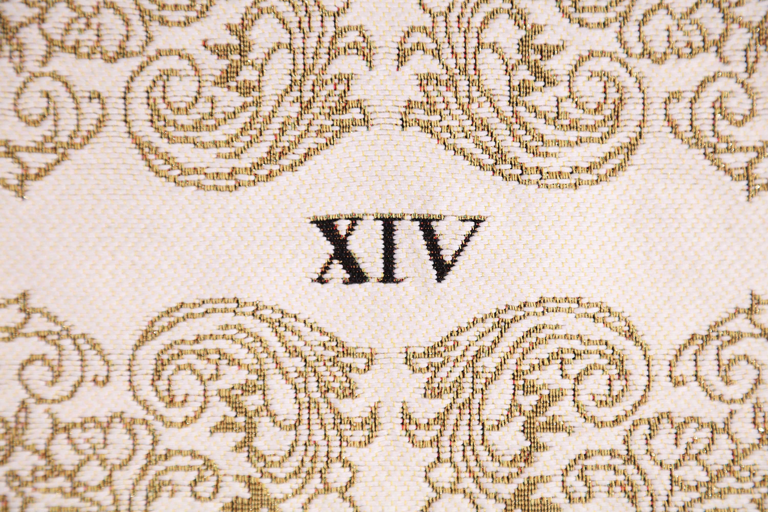 Charles Le Brun Gold Ornament Tapestry Pillow Cover 19x19 Inch Cotton Jacquard Woven Cushion Cover