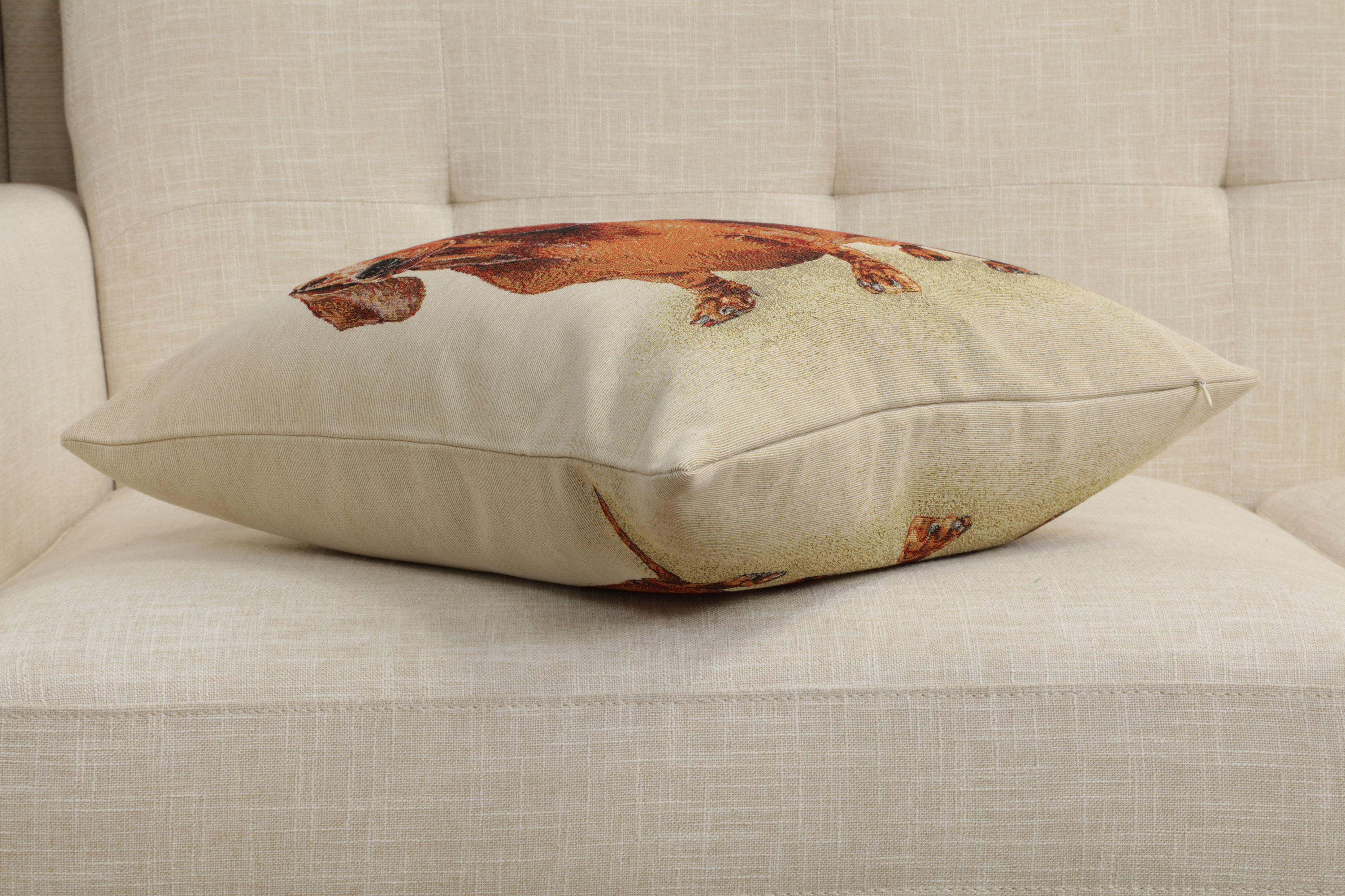 Pickles the Dog Tapestry Pillow Cover 18x18 Inch Cotton Jacquard Woven Cushion Cover