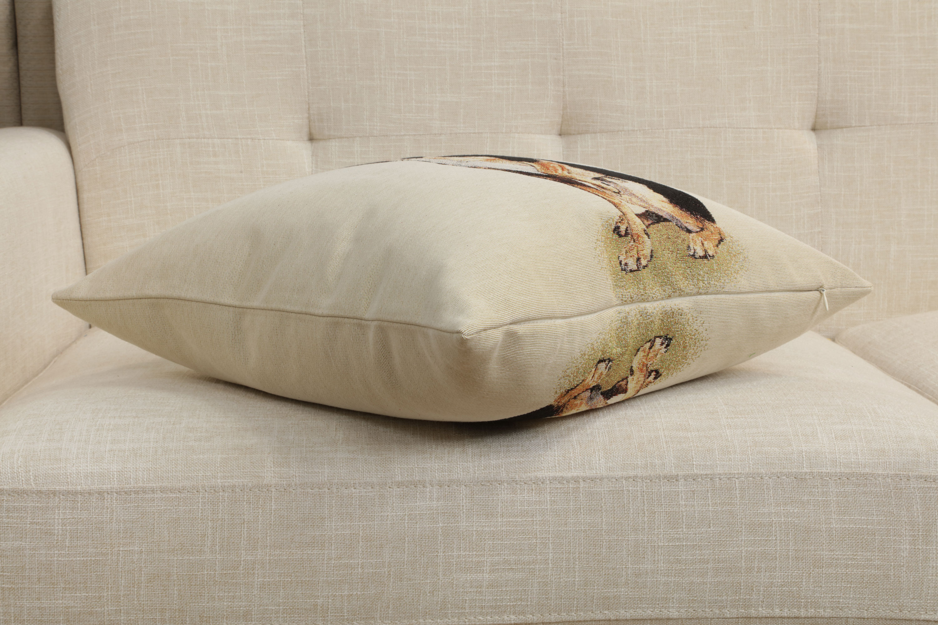 Mini Pinscher Tapestry Pillow Cover 18x18 Inch Cotton Jacquard Woven Cushion Cover
