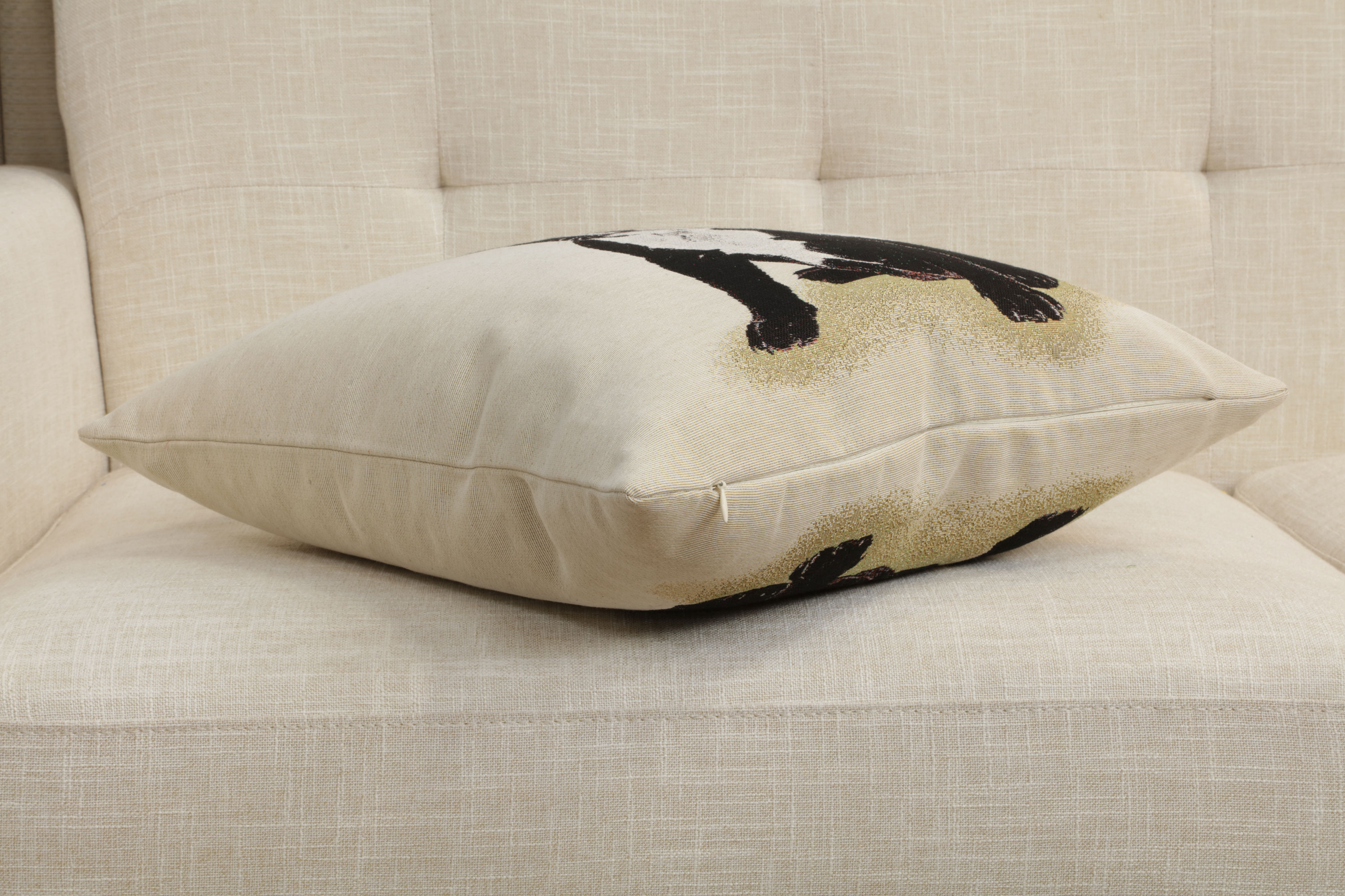 Boston Terrier Tapestry Pillow Cover 18x18 Inch Cotton Jacquard Woven Cushion Cover