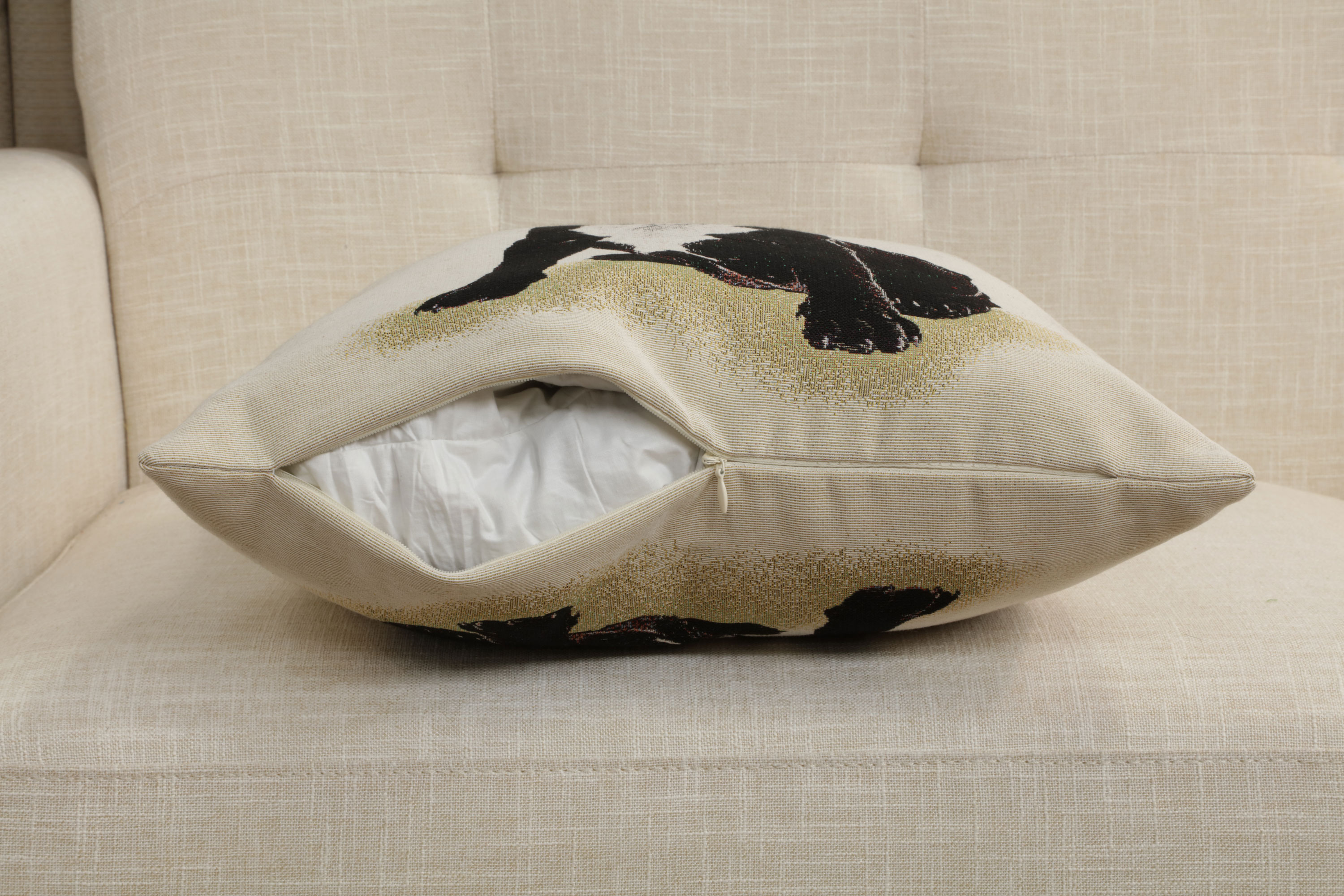 Boston Terrier Tapestry Pillow Cover 18x18 Inch Cotton Jacquard Woven Cushion Cover