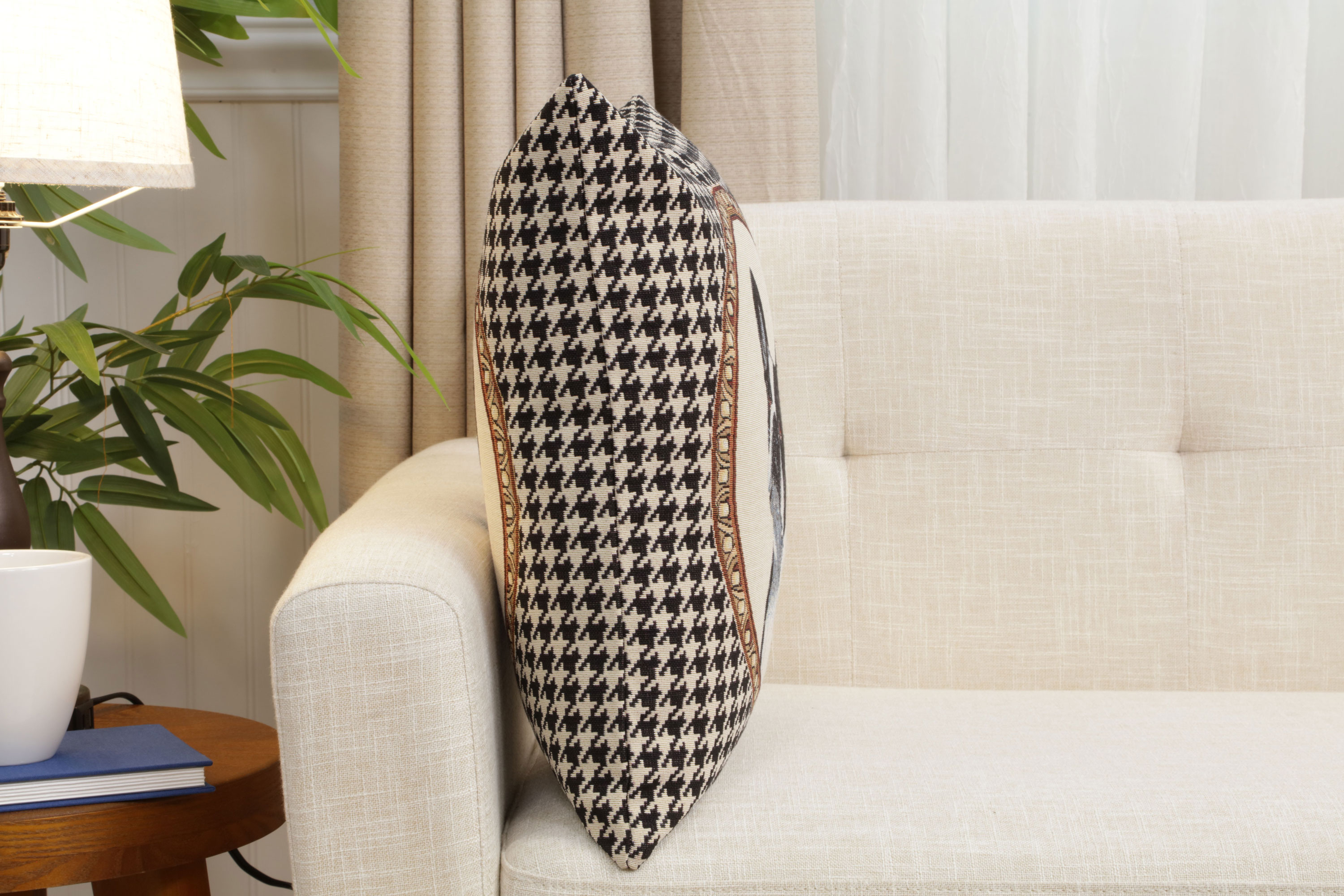 French Bulldog Tapestry Pillow Cover 18x18 Inch Cotton Jacquard Woven Cushion Cover