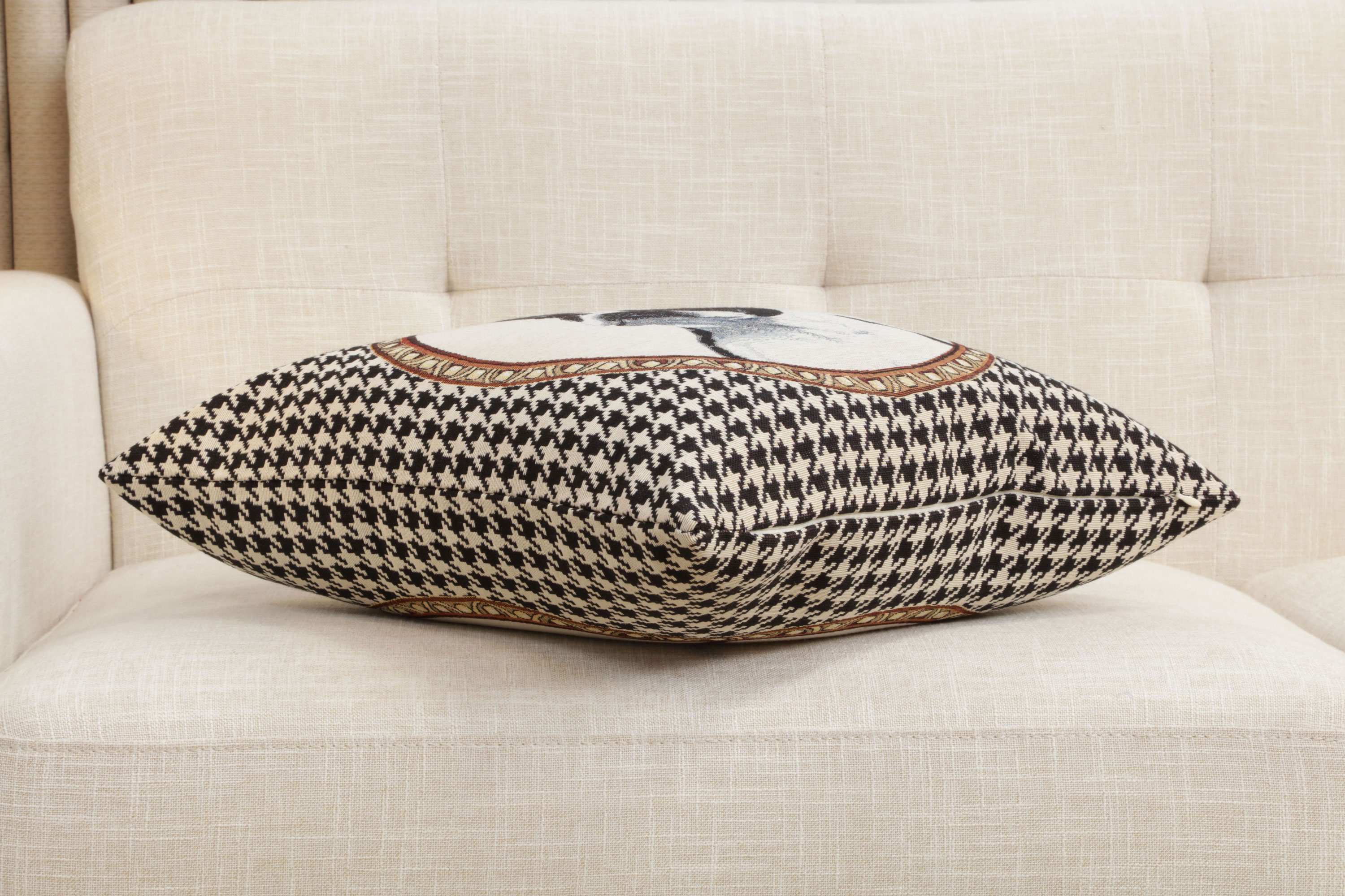 French Bulldog Tapestry Pillow Cover 18x18 Inch Cotton Jacquard Woven Cushion Cover