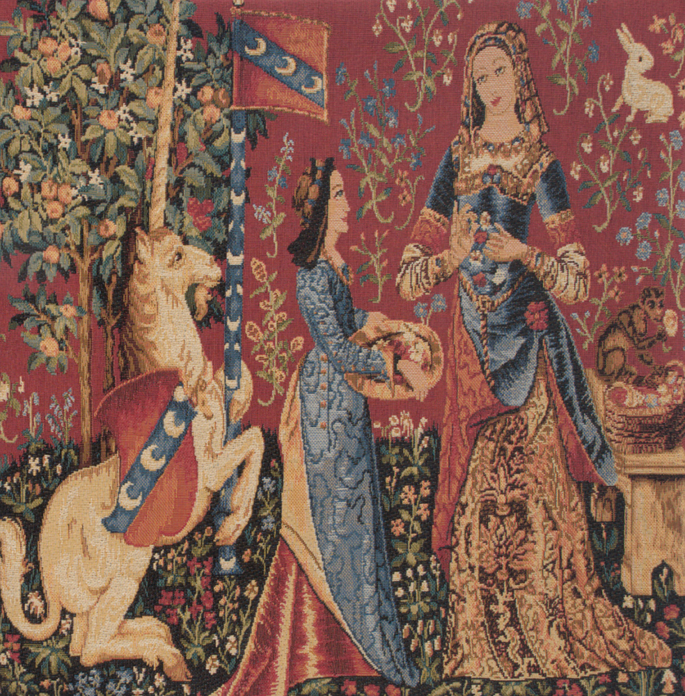 Medieval Vintage Smell Tapestry Pillow Cover 18x18 Inch Cotton Jacquard Woven Cushion Cover