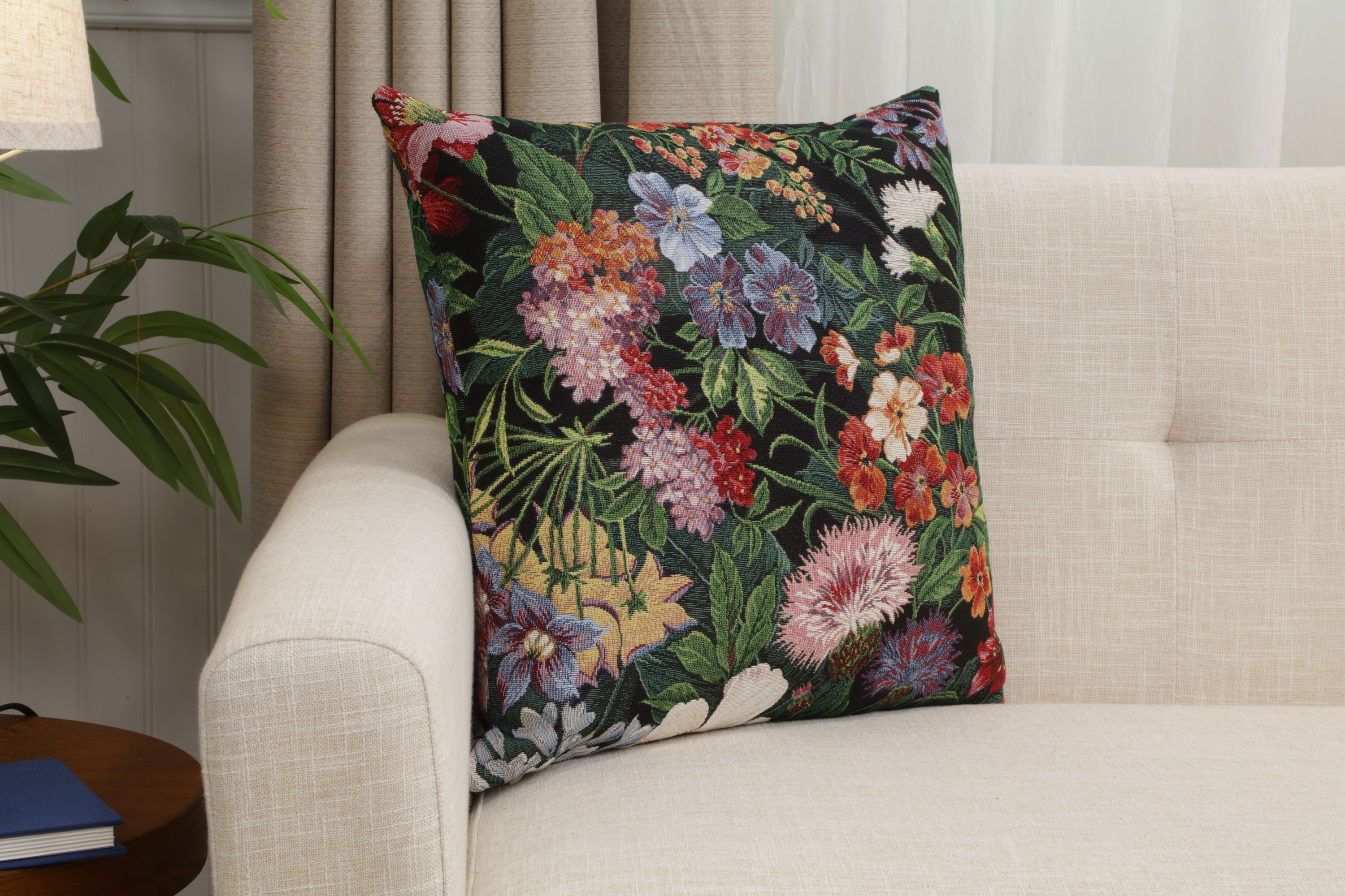 William Morris Lakme Tapestry Pillow Cover 18x18 Inch Cotton Jacquard Woven Cushion Cover