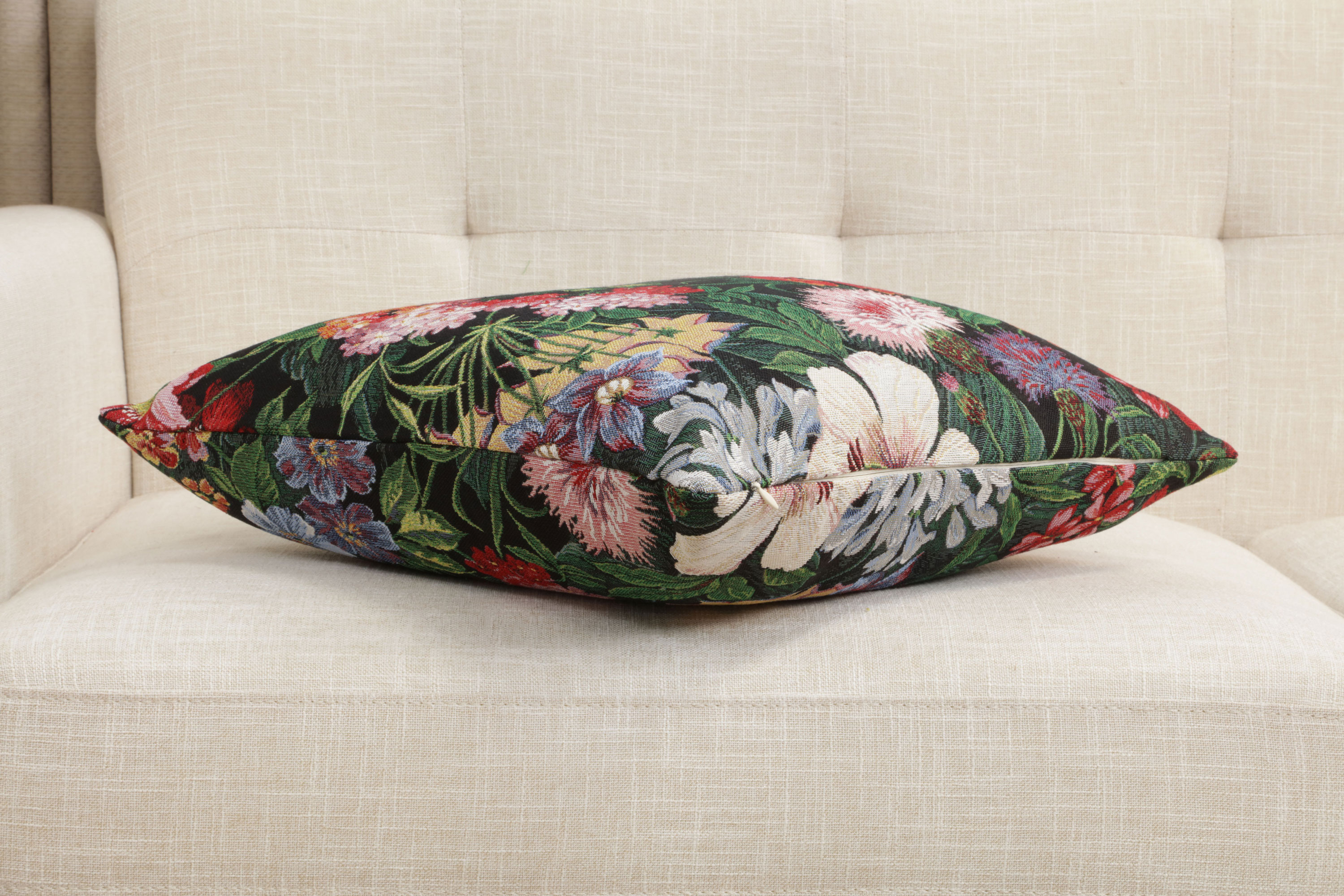 William Morris Lakme Tapestry Pillow Cover 18x18 Inch Cotton Jacquard Woven Cushion Cover