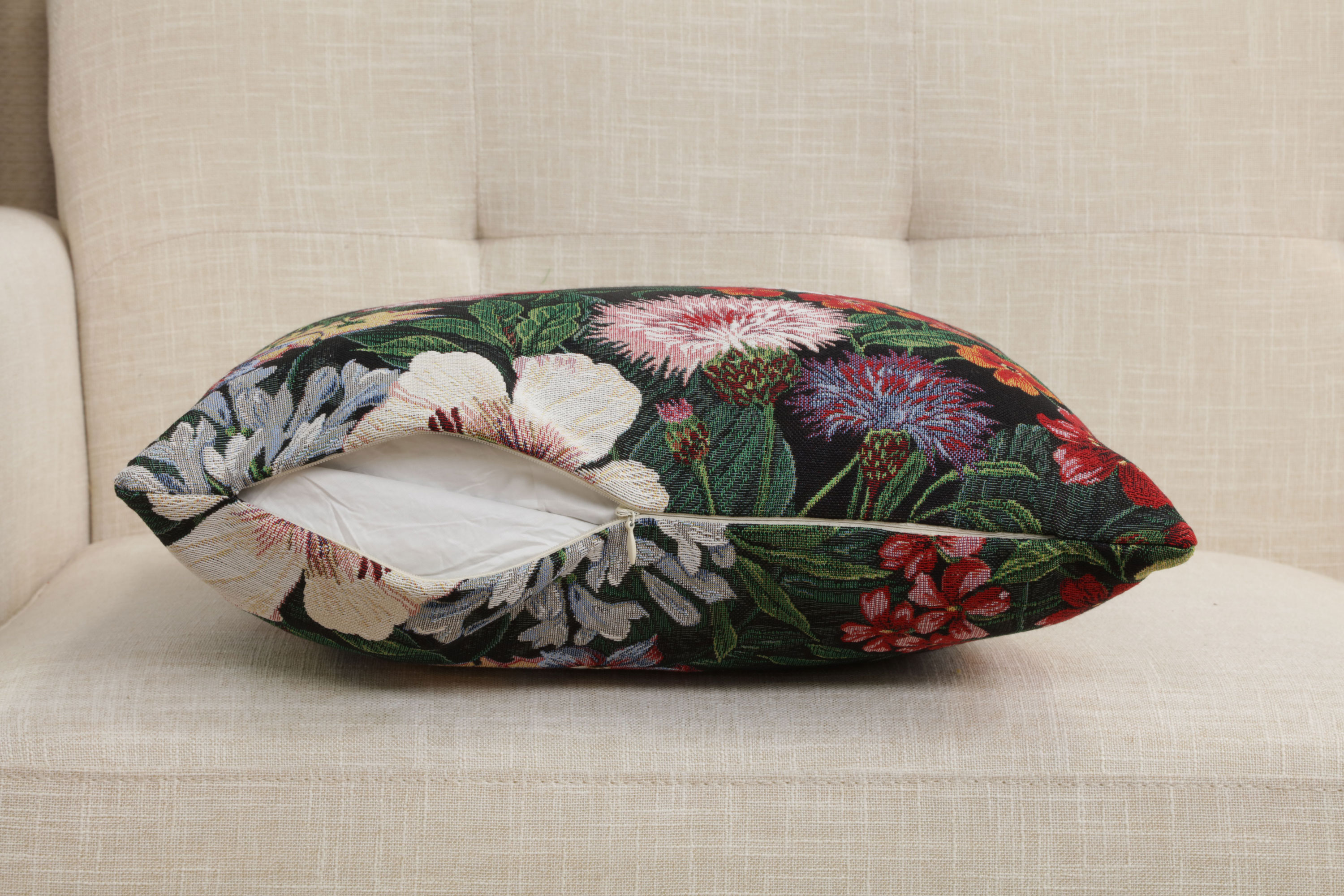 William Morris Lakme Tapestry Pillow Cover 18x18 Inch Cotton Jacquard Woven Cushion Cover
