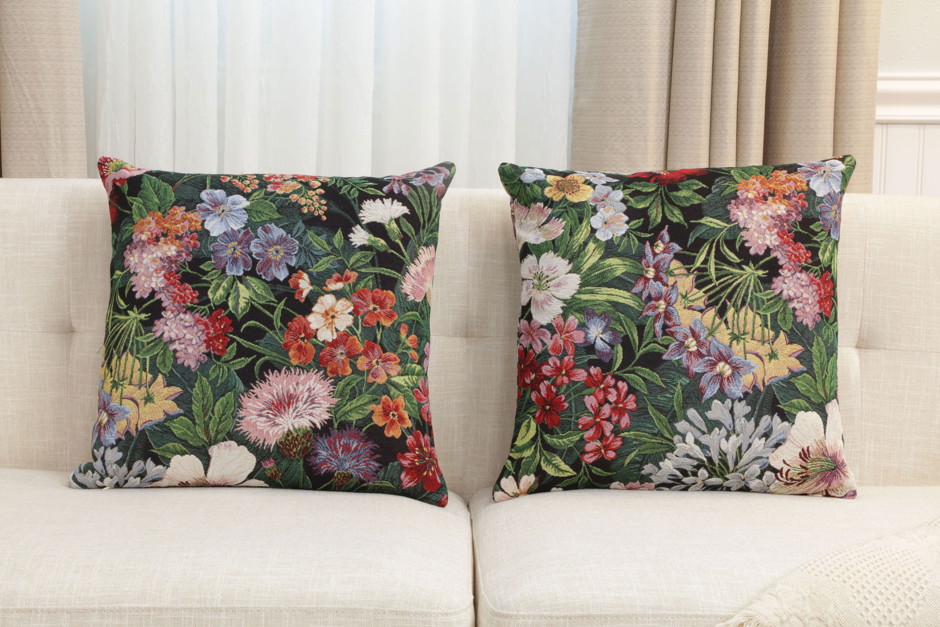 William Morris Lakme Tapestry Pillow Cover 18x18 Inch Cotton Jacquard Woven Cushion Cover