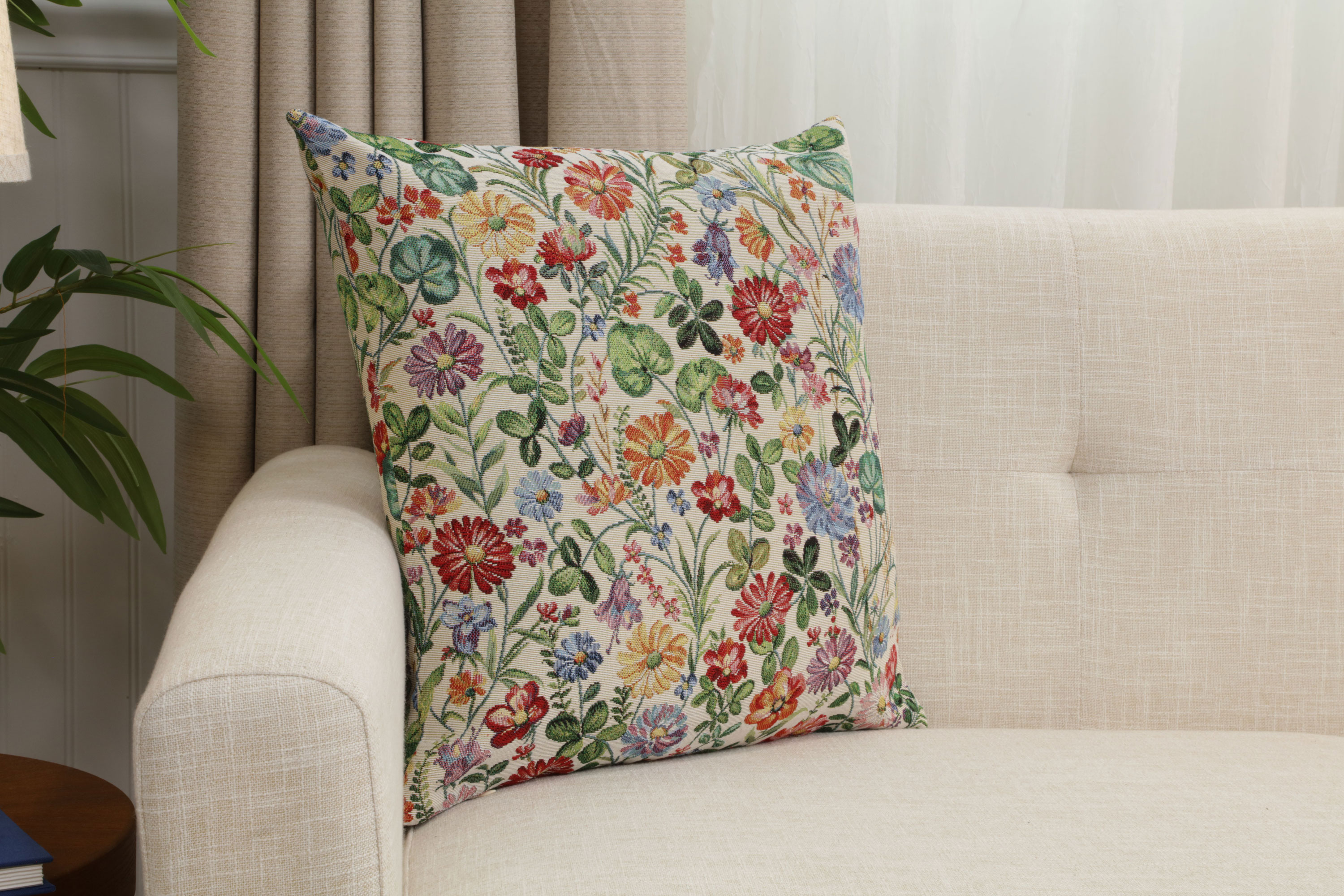 William Morris Serafina Tapestry Pillow Cover 18x18 Inch Cotton Jacquard Woven Cushion Cover