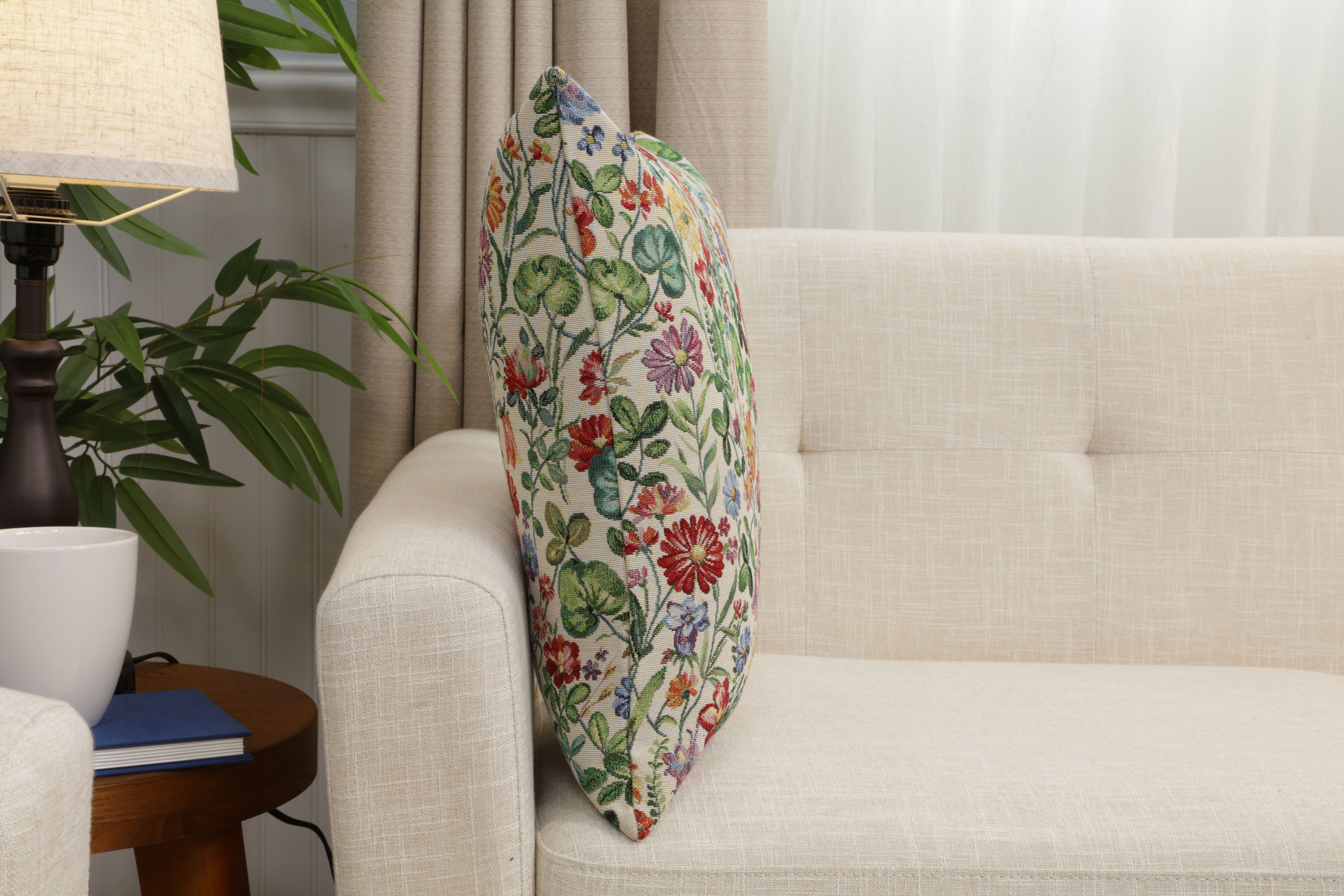 William Morris Serafina Tapestry Pillow Cover 18x18 Inch Cotton Jacquard Woven Cushion Cover
