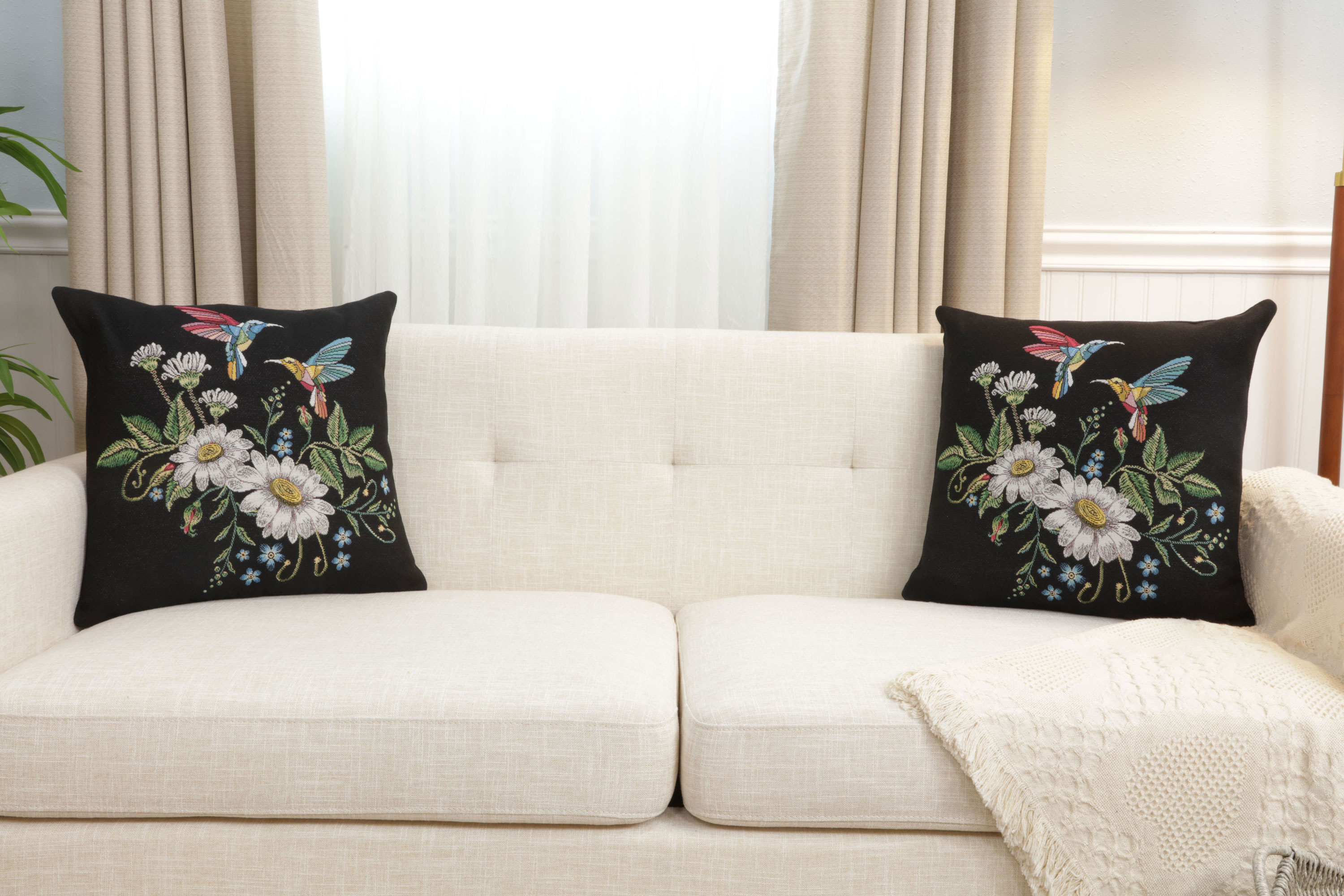 William Morris Barleta Tapestry Pillow Cover 18x18 Inch Cotton Jacquard Woven Cushion Cover
